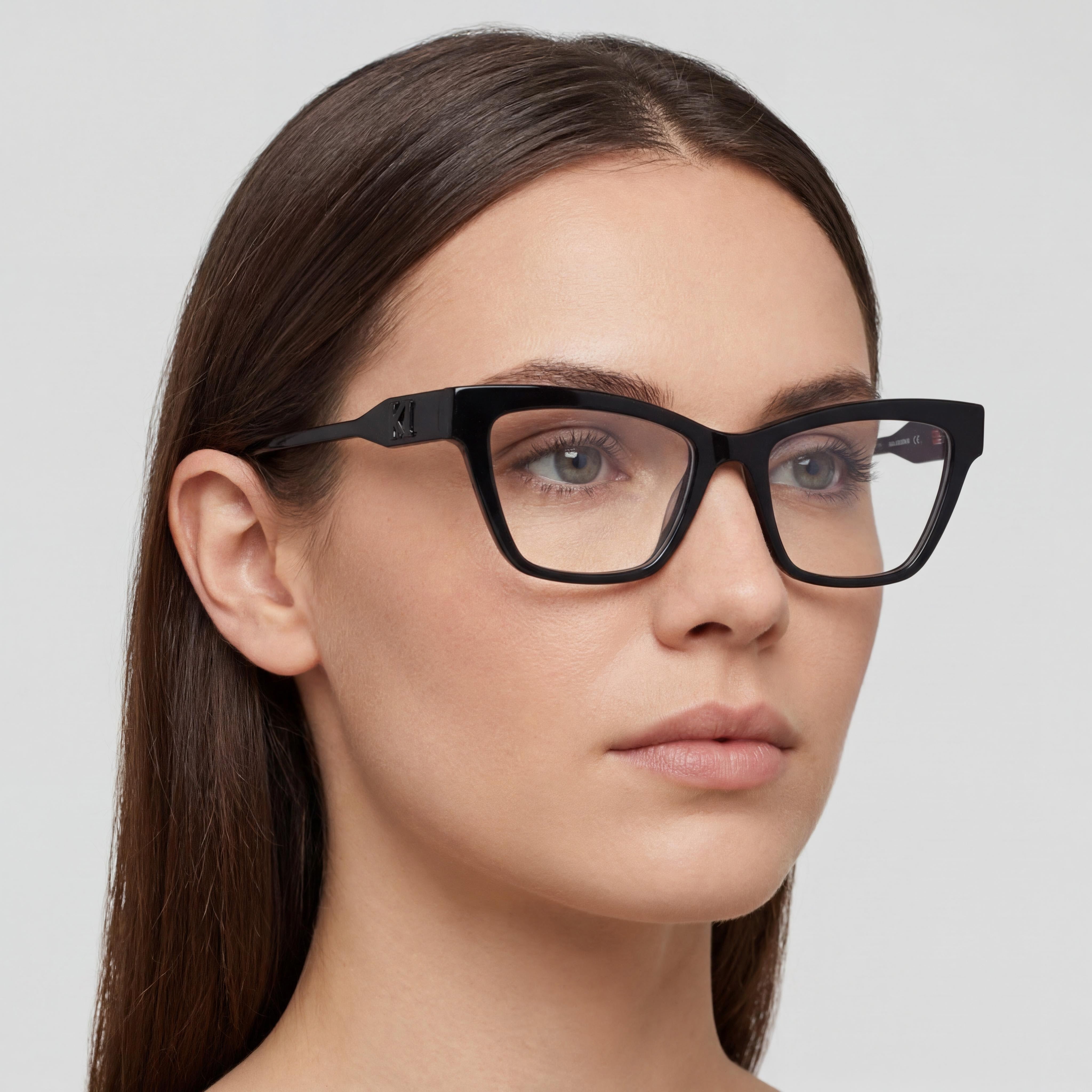 KARL LAGERFELD Modern Women’s Dark Grey Injected Plastic Frame with Dark Grey Polycarbonate Lenses Sunglasses, Photo 4
