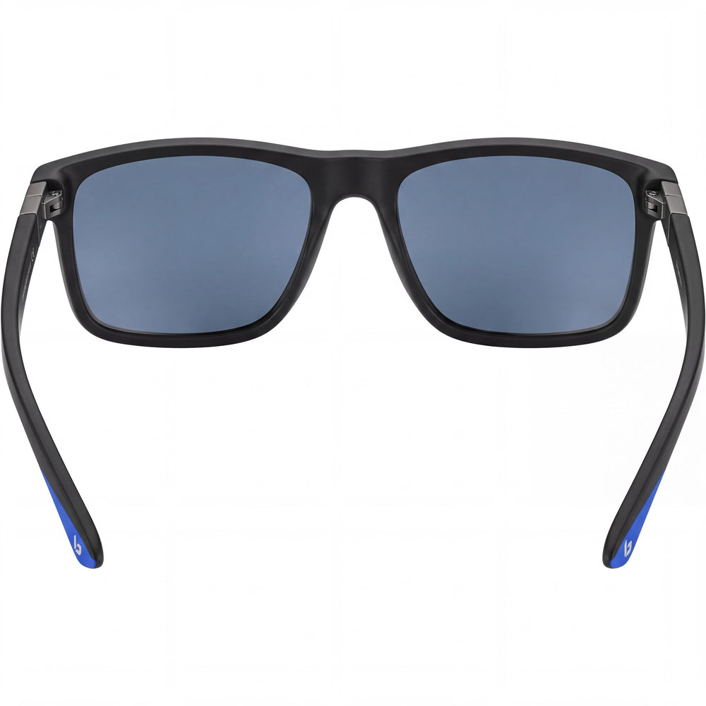 bollé Nerox Origo Unisex Classic Acetate Polarized Sunglasses with Black Frame & Blue Gun Lenses 57mm
