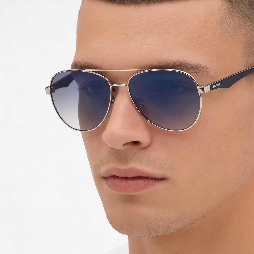 Kenneth Cole KC1318 Men's Pilot Full-Rim Metal Sunglasses Shiny Gunmetal Smoke Lenses 100% UV Protection 58mm
