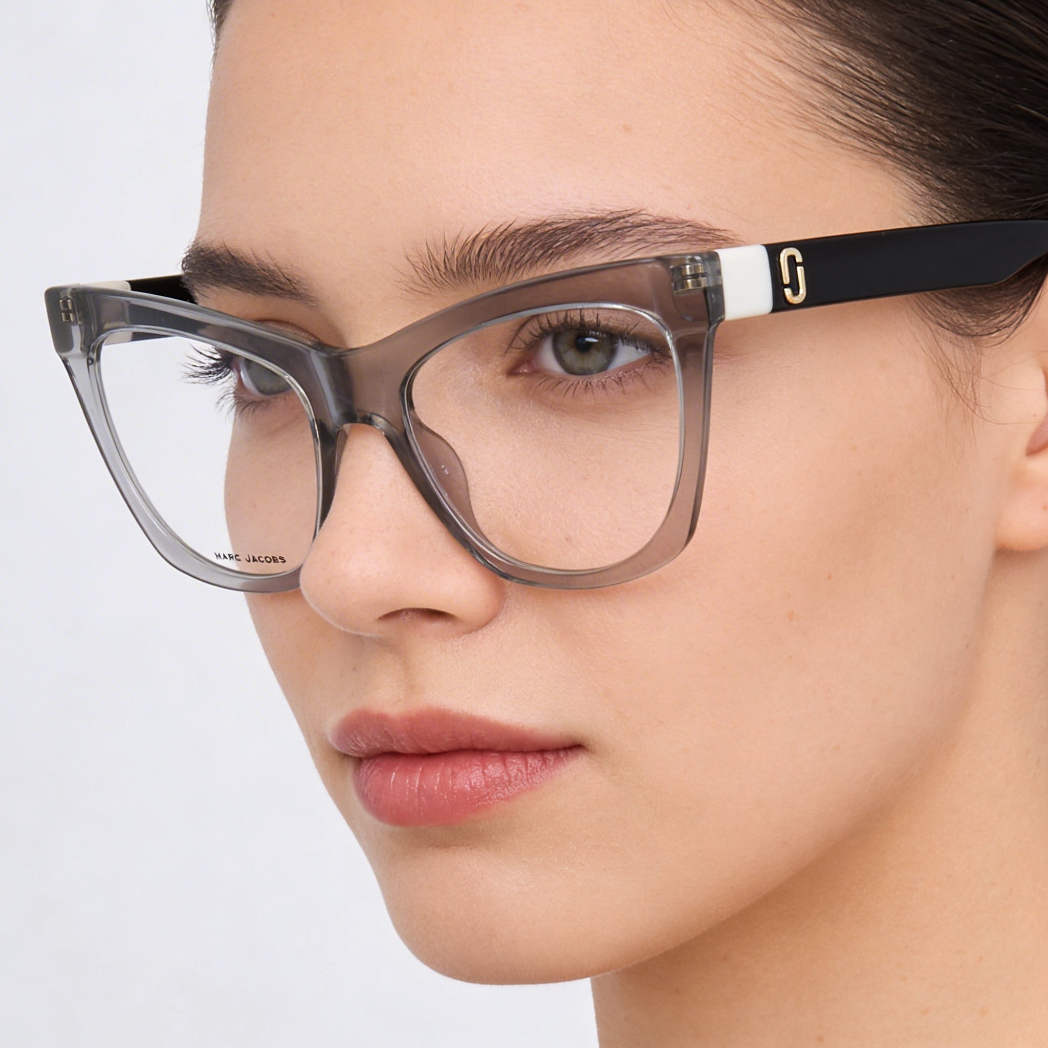 Marc Jacobs MARC 649 Women's Rectangular Cellulose Optical Frames Grey Black 53-19-145, Photo 4