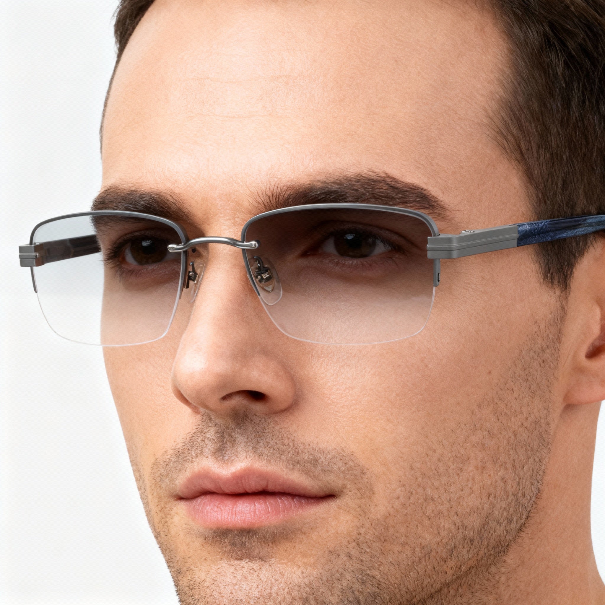 ELASTA E 3127 Men's Metal Frame Polarized Eyeglasses Dark Grey 53-145-19, Photo 4