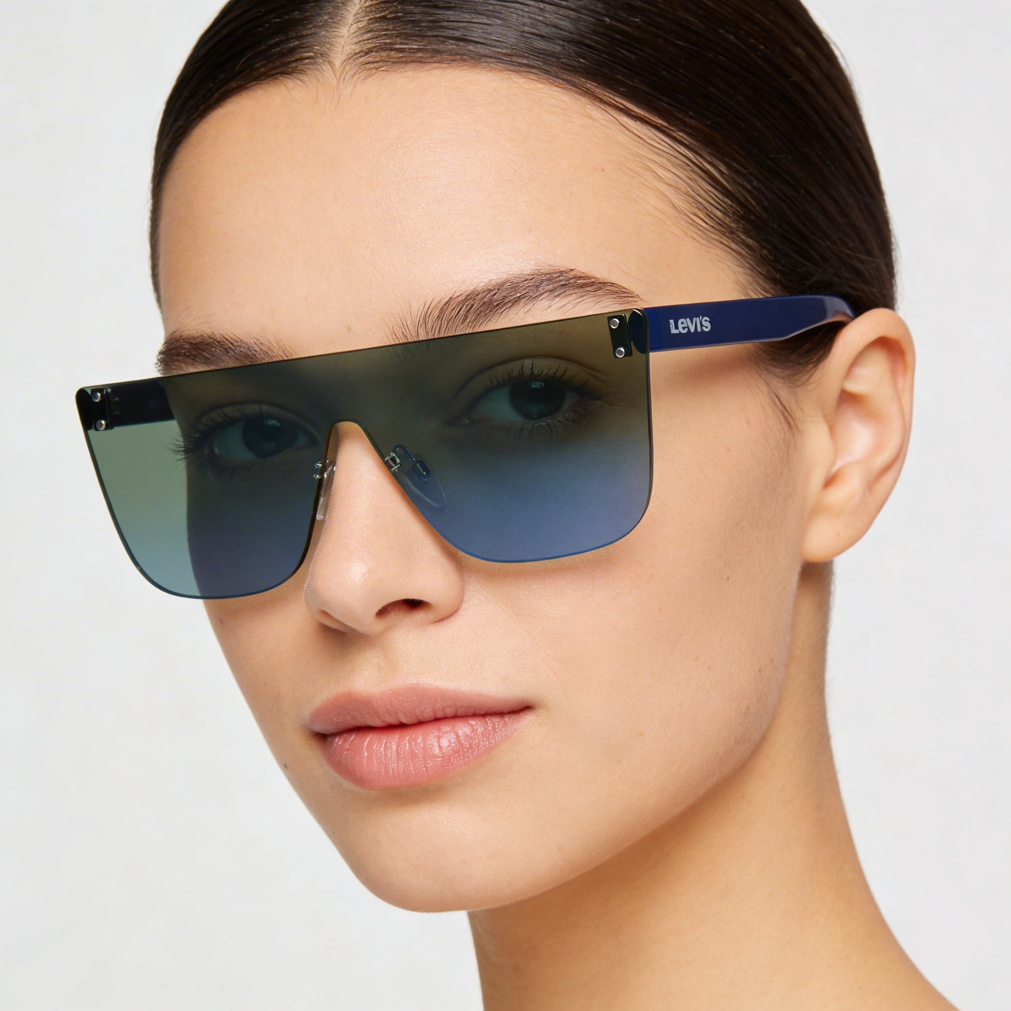 Gafas de sol Levi's Seasonal para mujer, poliamida espejada, verde y azul, protección UV, no polarizadas, 99 mm, Photo 5