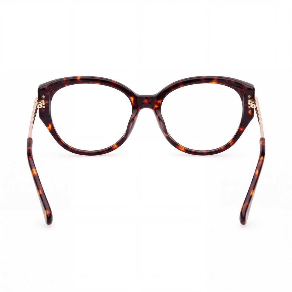 MaxMara Women's Mm5116 Plastic Frame Eyewear Dark Havana Shiny Pale Gold 52mm
