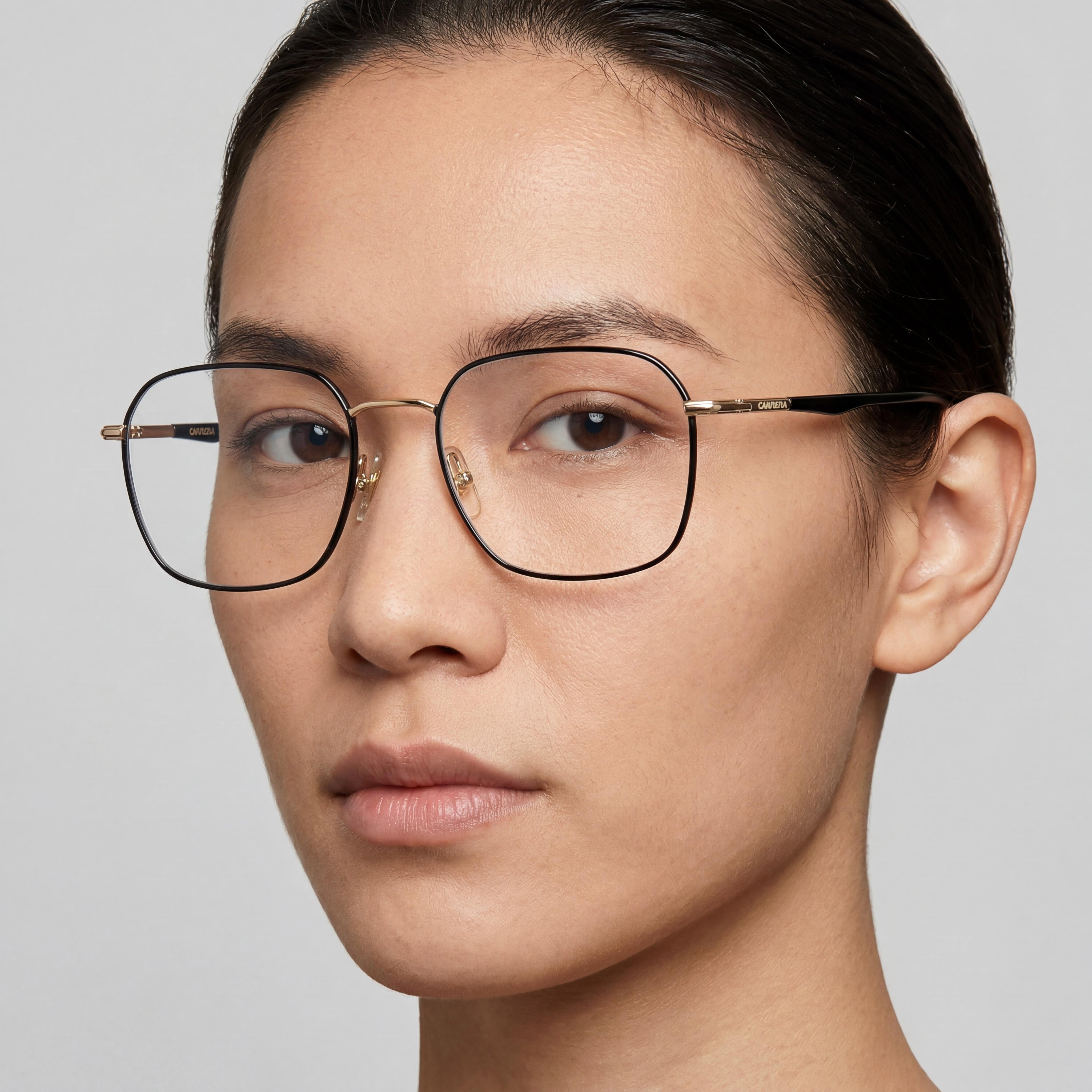 Gafas Modernas Carrera para Hombre y Mujer con Montura de Acero de Aleación Dorada y Lentes de Policarbonato, Tamaño 53 mm, Photo 4