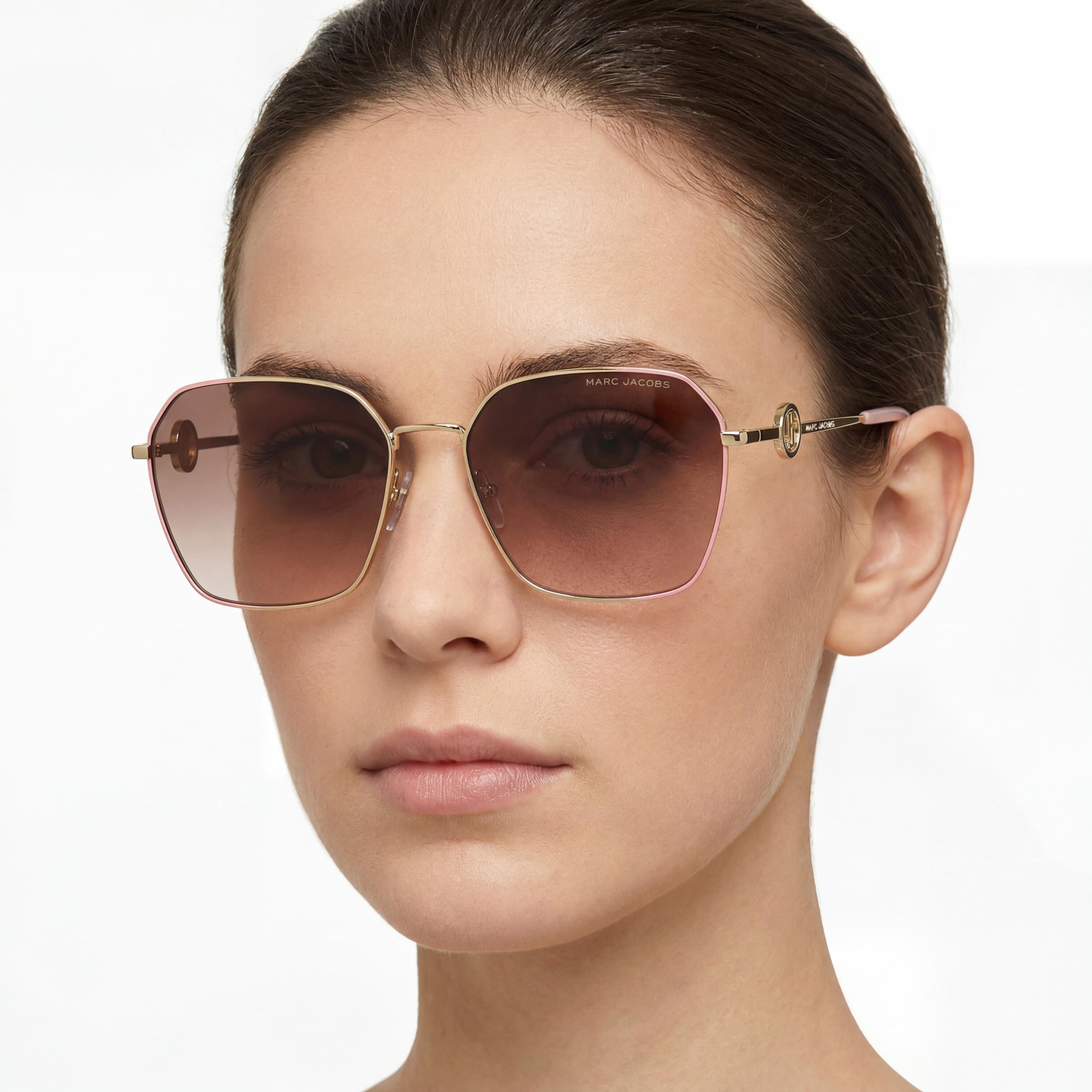 Marc Jacobs MARC 729/S Women's Casual Acetate Gold Pink Frame Brown Shaded Non-Polarized Sunglasses 58mm, Photo 5