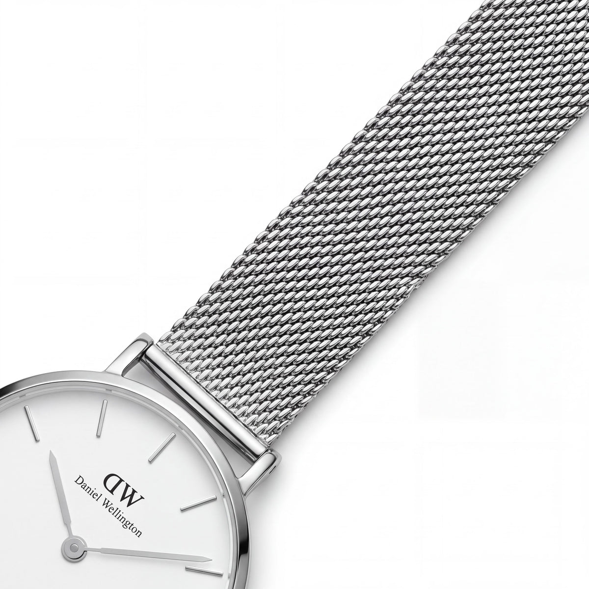 Daniel Wellington Petite DW00100164 Women's Silver White Mesh Watch 32mm, Photo 3