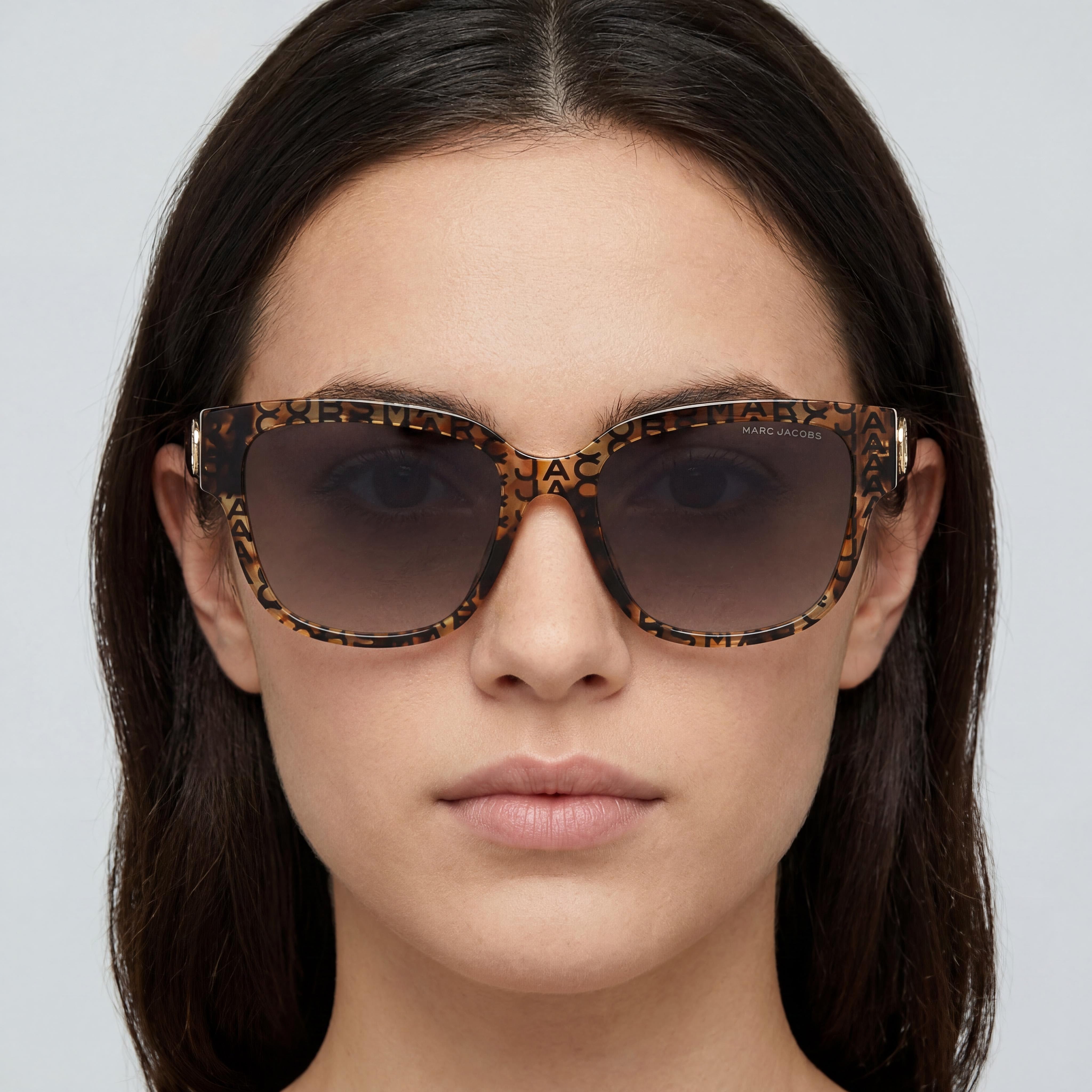Marc Jacobs MARC 734/F/S Gafas de sol casuales de acetato para mujer, montura Habana con diseño, lentes marrones degradadas 54mm, Photo 5