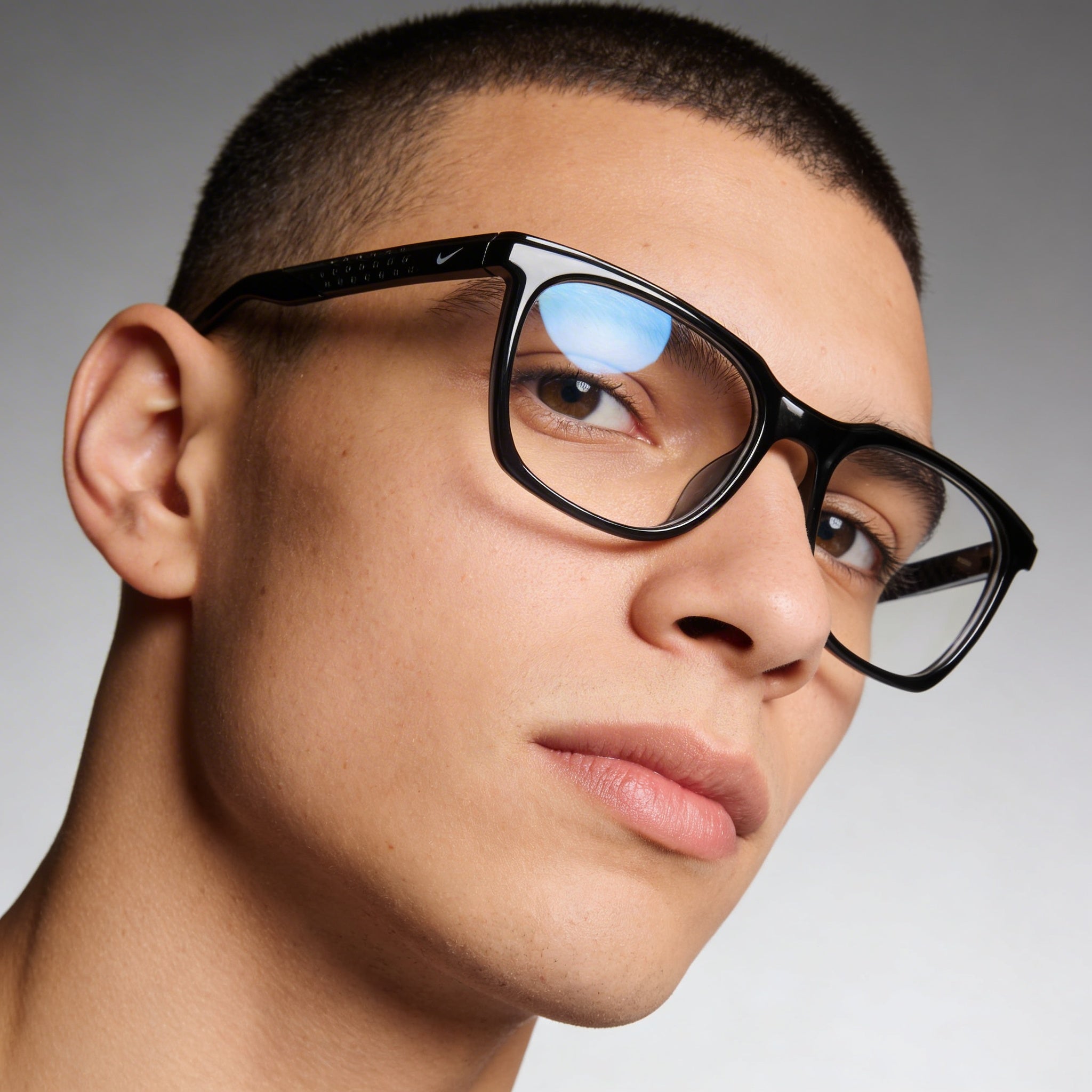 Nike 7273 Unisex Full Rim Square Style Plastic Eyeglass Frame, Anthracite, 53-18-140mm, Photo 4