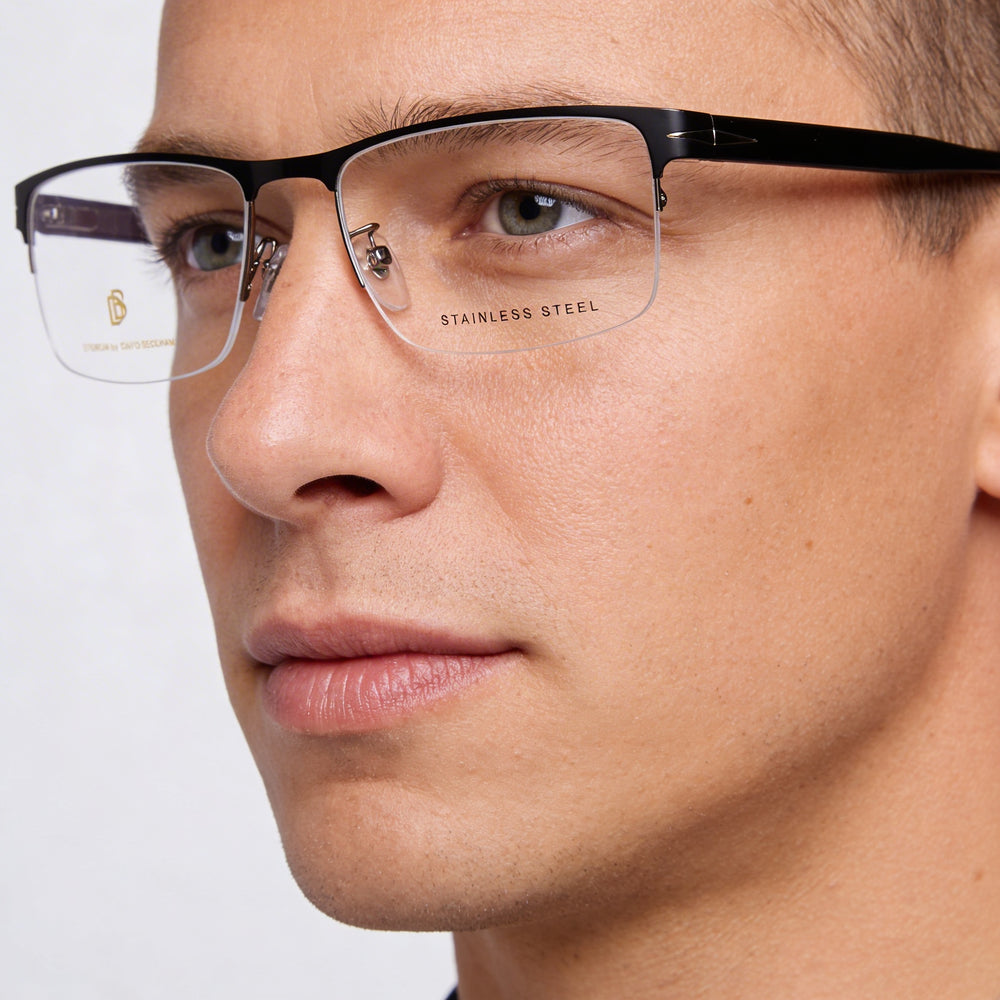 Gafas de sol polarizadas modernas para hombre David Beckham Db 1068, armazón de acero de aleación de rutenio negro mate de 58 mm