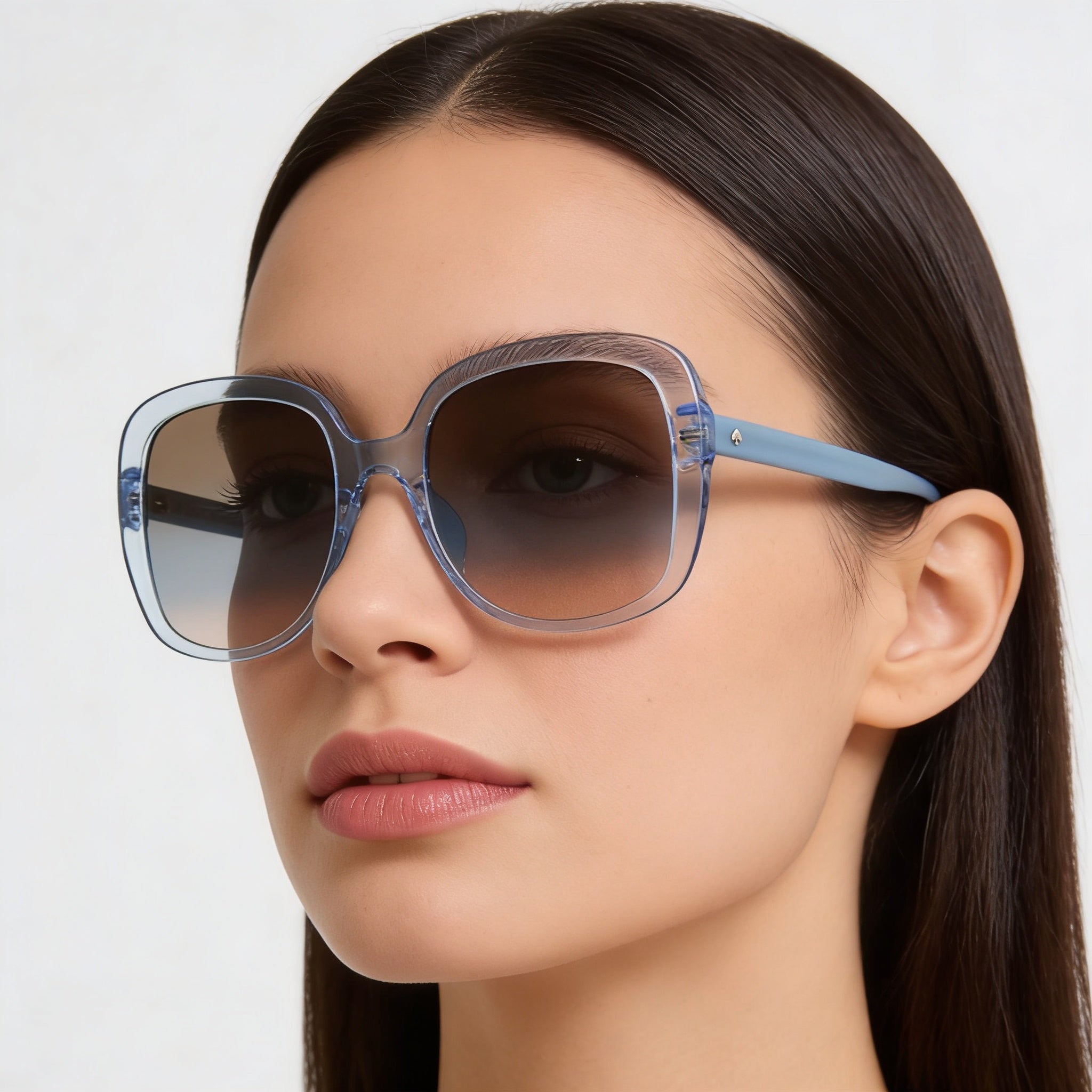 Kate Spade New York Wenona/G/S - Gafas de sol cuadradas con protección UV, sin polarizar, con degradado azul y marrón, para mujer, 56 mm, Photo 4