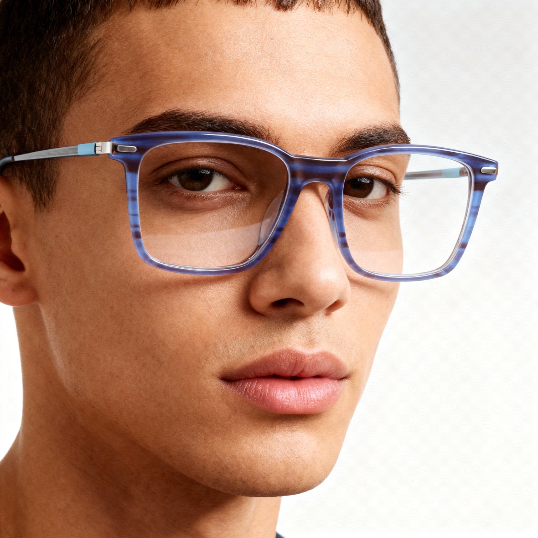 Calvin Klein Ck22541 Unisex Blue Horn Acetate Frame Eyeglasses with Non-Polarized Lenses 53mm Lens, Photo 4