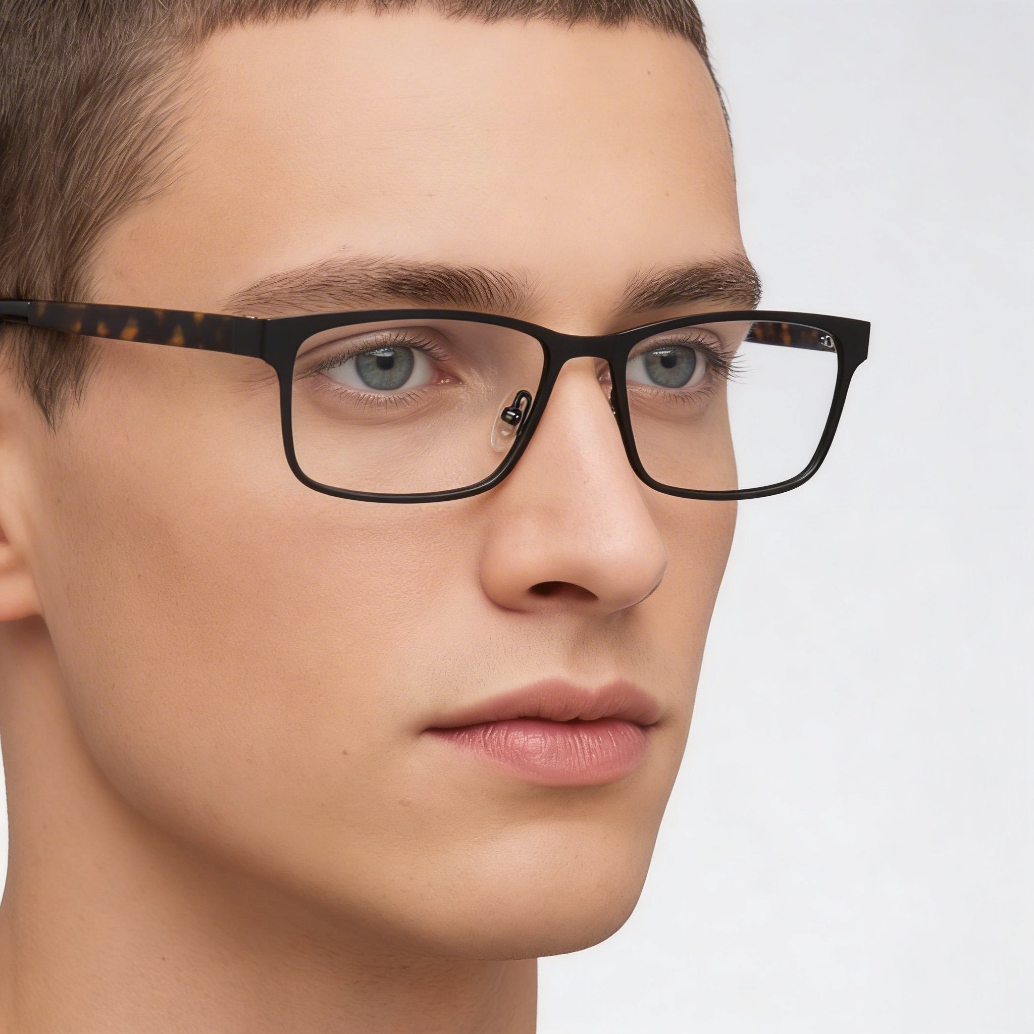 ELASTA E 3128 Gafas de hombre con montura metálica, lentes de policarbonato transparente y 56 mm de ancho de lente, Photo 4