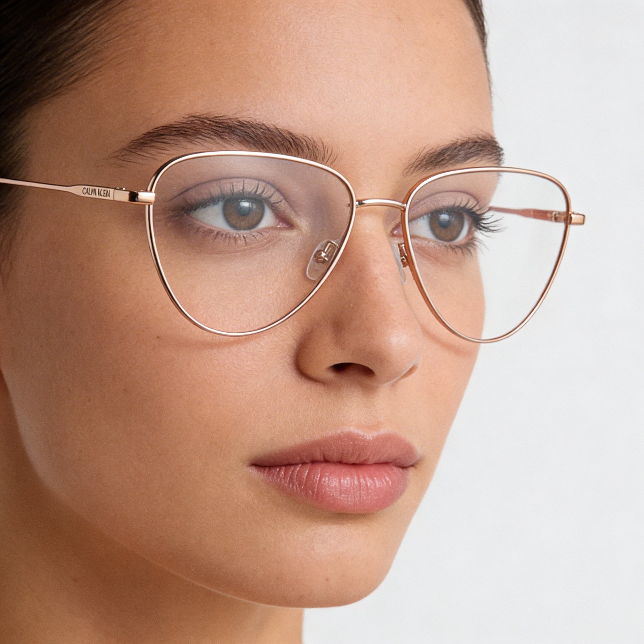 Calvin Klein Modern CK20109 Women's Rose Gold Frame Butterfly Alloy Steel Eyeglasses 54mm Lens Width, Photo 3