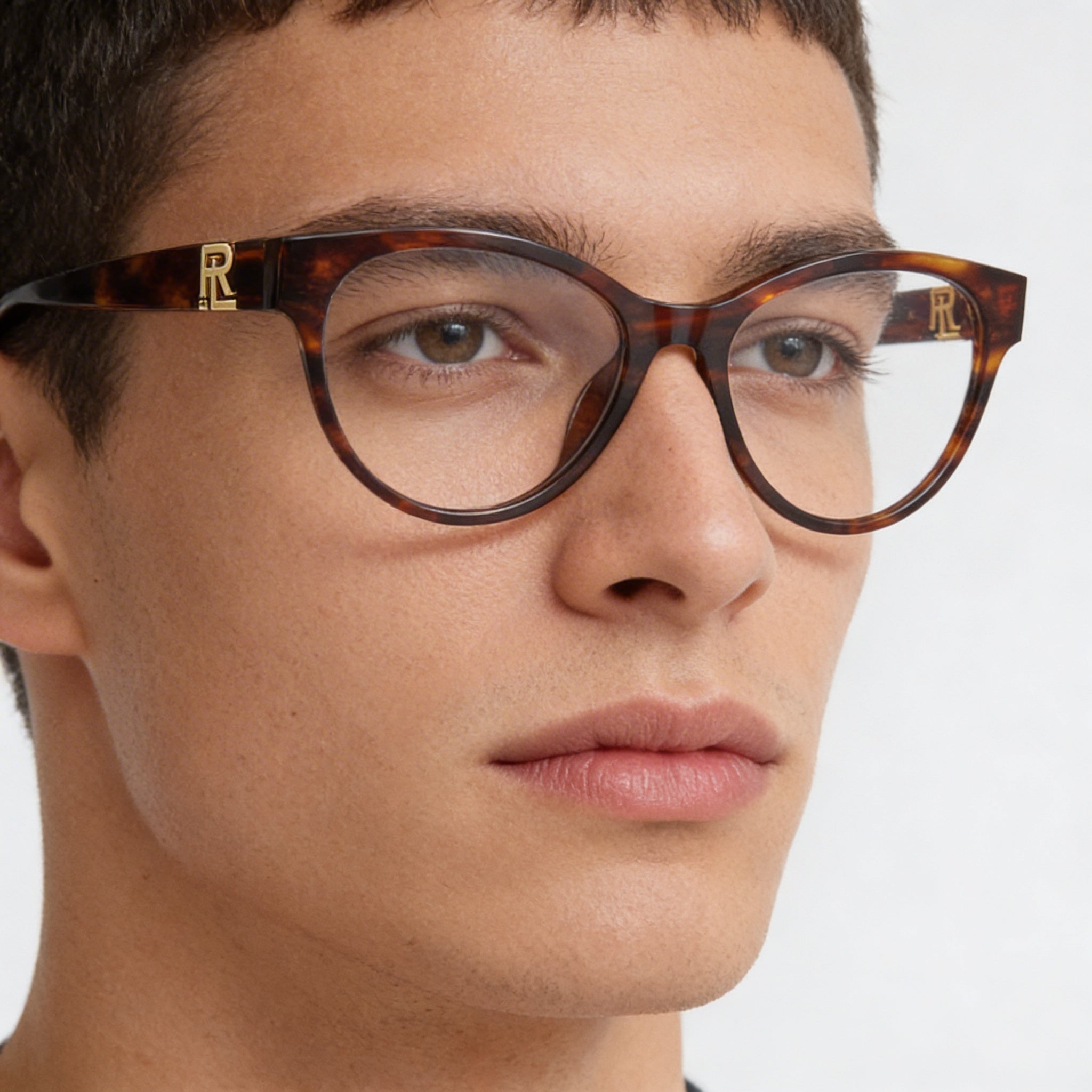 Ralph Lauren Rl 6238u Men's Acetate Eyeglasses with Clear Lenses, Striped Havana, 54mm, Photo 3
