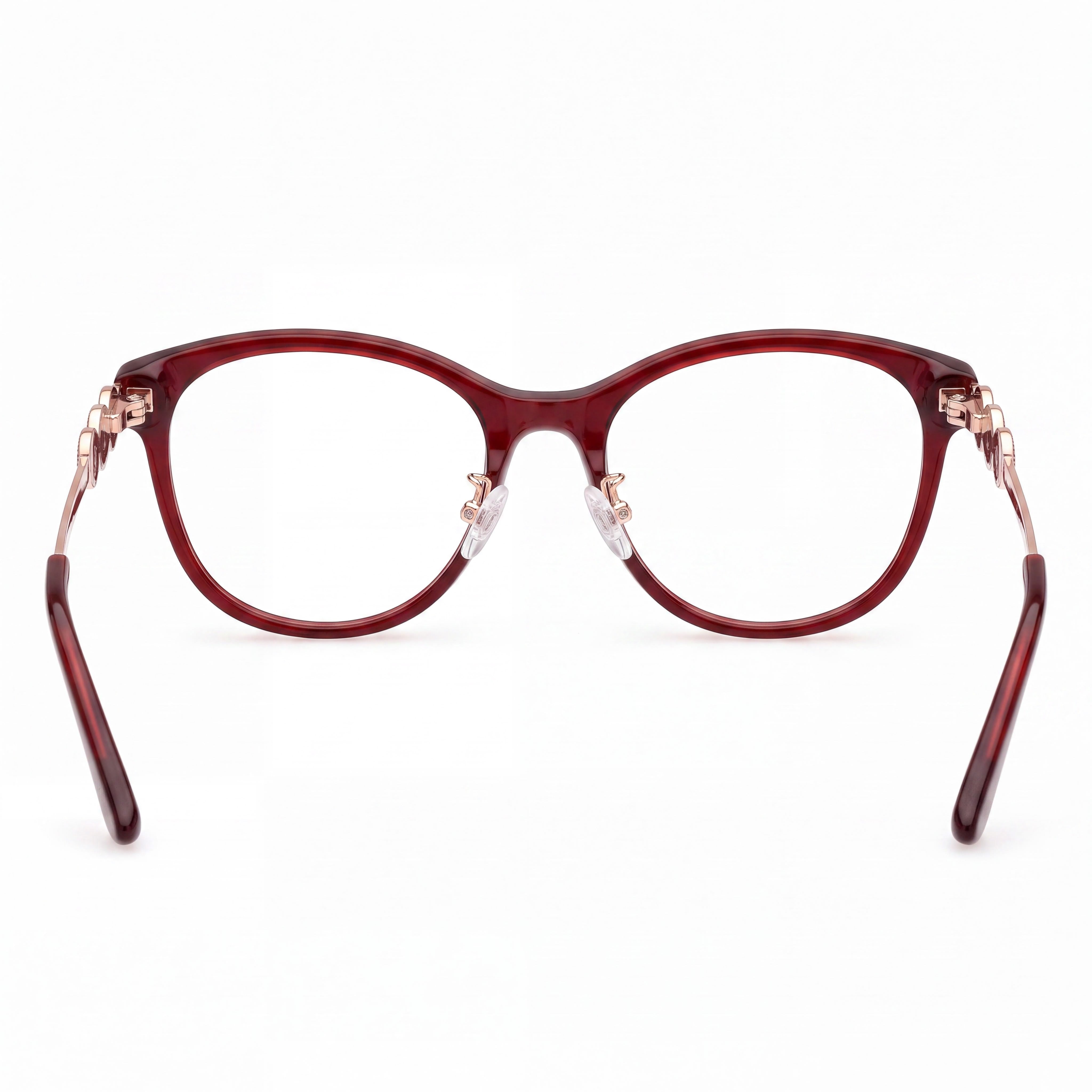 GUESS Classic Men's Plastic Frame Eyewear in Shiny Bordeaux Pink Gold, Non- Lenses, 52mm Lens Width, Photo 3