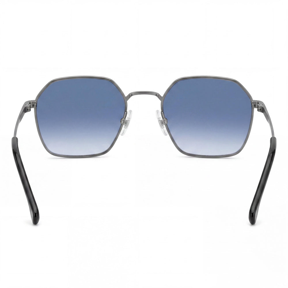 Gafas de sol Carrera Casual para hombre de acero inoxidable, rutenio mate, no polarizadas, sombreado azul oscuro 53 mm, 100 % protección UVA y UVB
