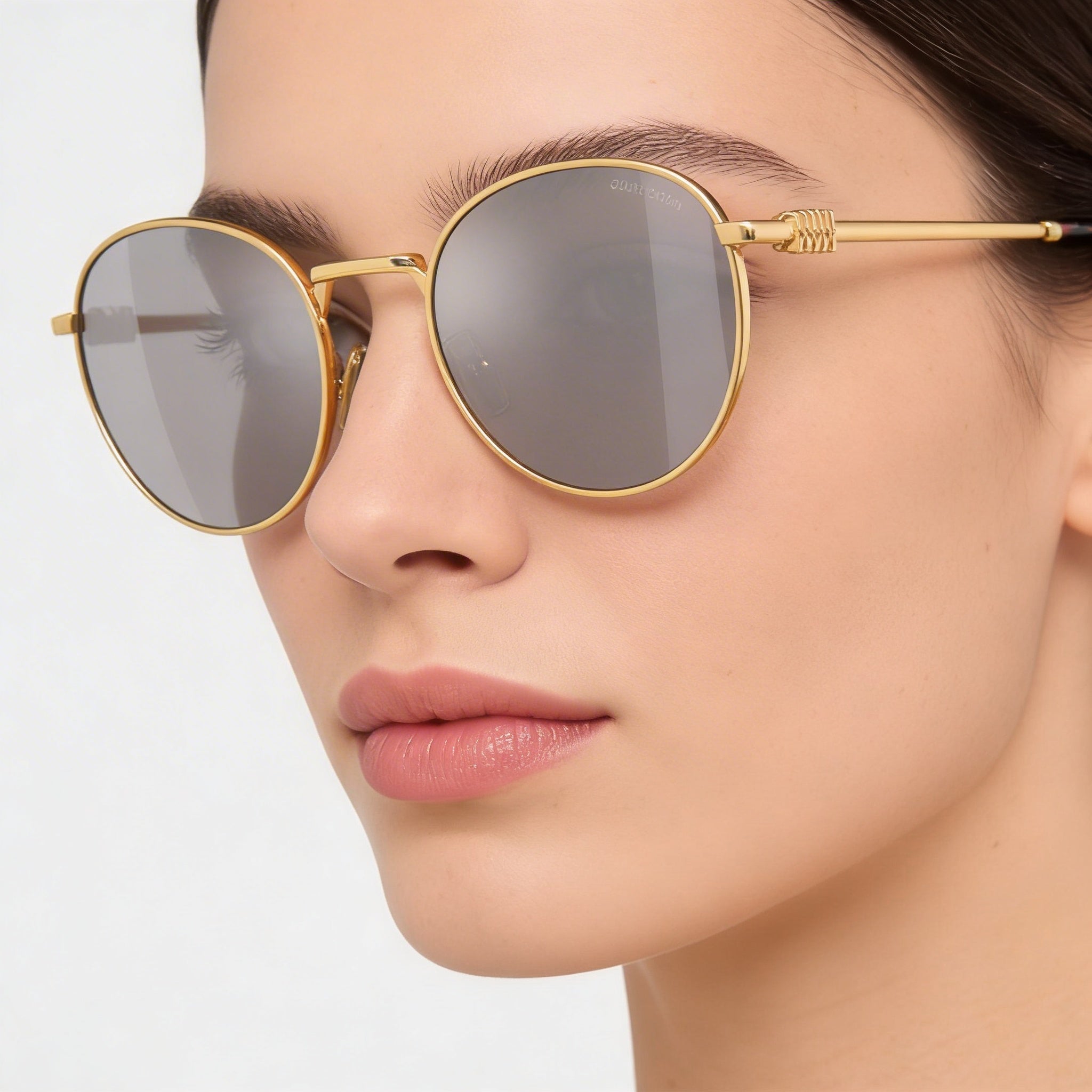 Miu Miu Women's Multicolour Metal Frame Polarized RX-Sunglasses, Light Grey Silver Mirror 100% UV, Photo 3