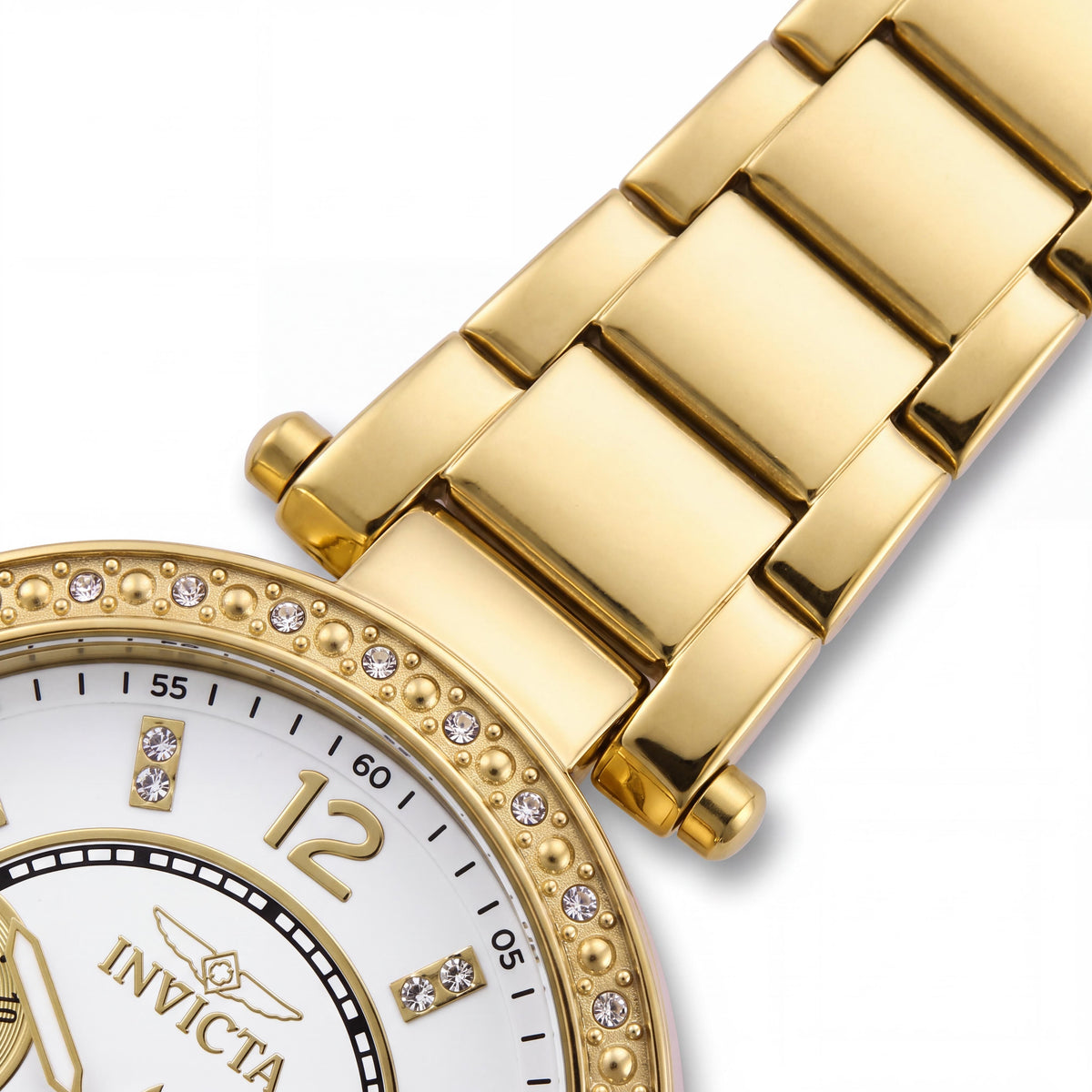 Invicta Gold-Tone Women's Gold-Tone Stainless Steel Watch with Crystal-Accented Bezel & Dial, 36mm, Photo 2