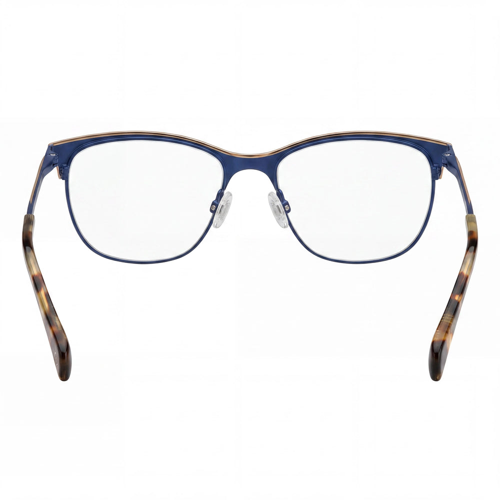 Gafas de sol rectangulares de acero inoxidable azul para mujer Rag & Bone RNB3034, con montura completa, lentes de 54 mm, puente de 15 mm y patillas de 135 mm.