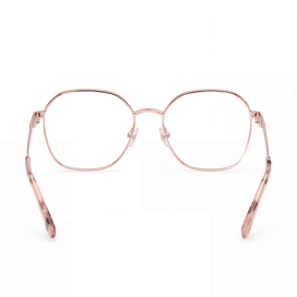 Skechers Se50063 Women's Shiny Rose Gold Stainless Steel Polycarbonate Lens Eyeglasses 53-16-140