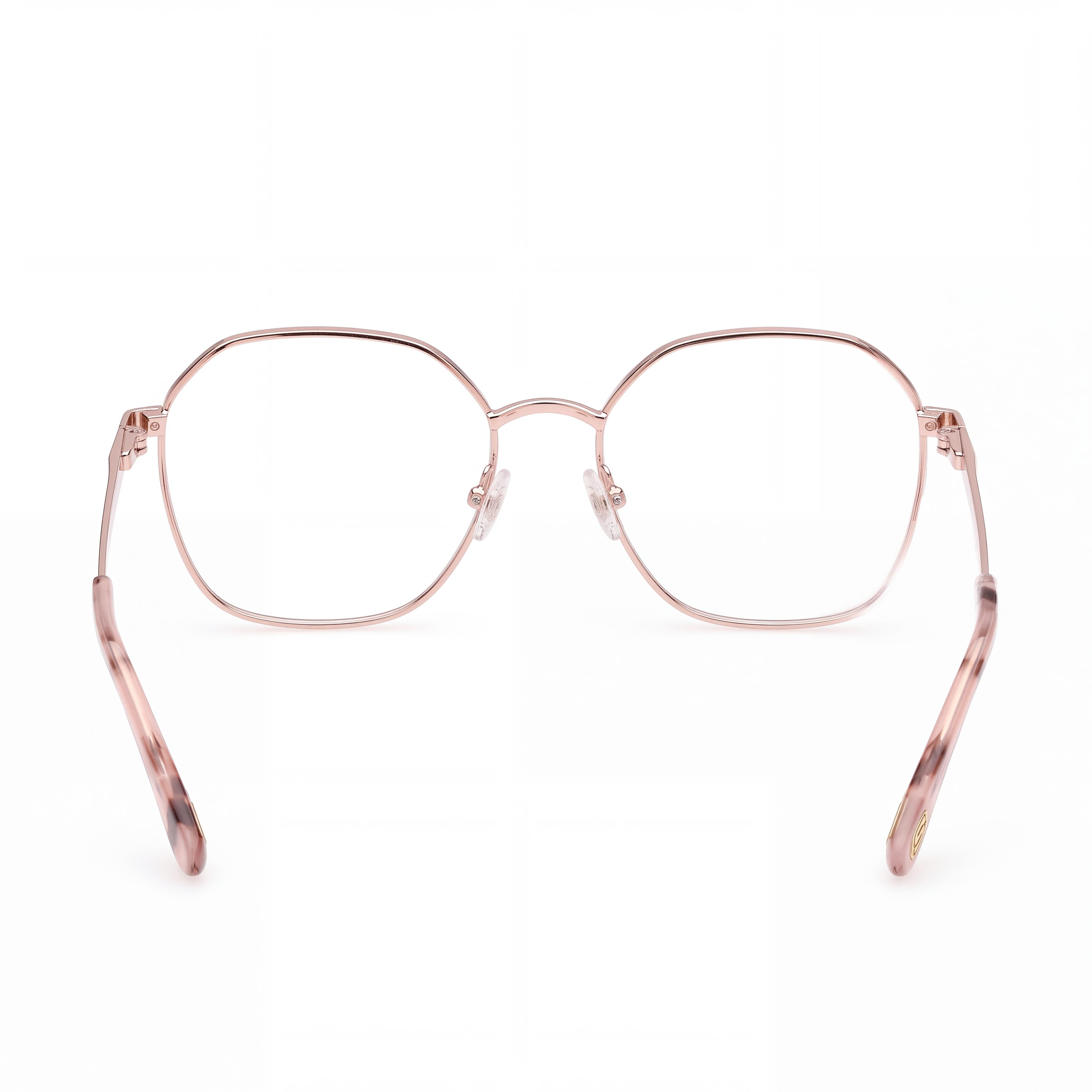 Skechers Se50063 Women's Shiny Rose Gold Stainless Steel Polycarbonate Lens Eyeglasses 53-16-140, Photo 3