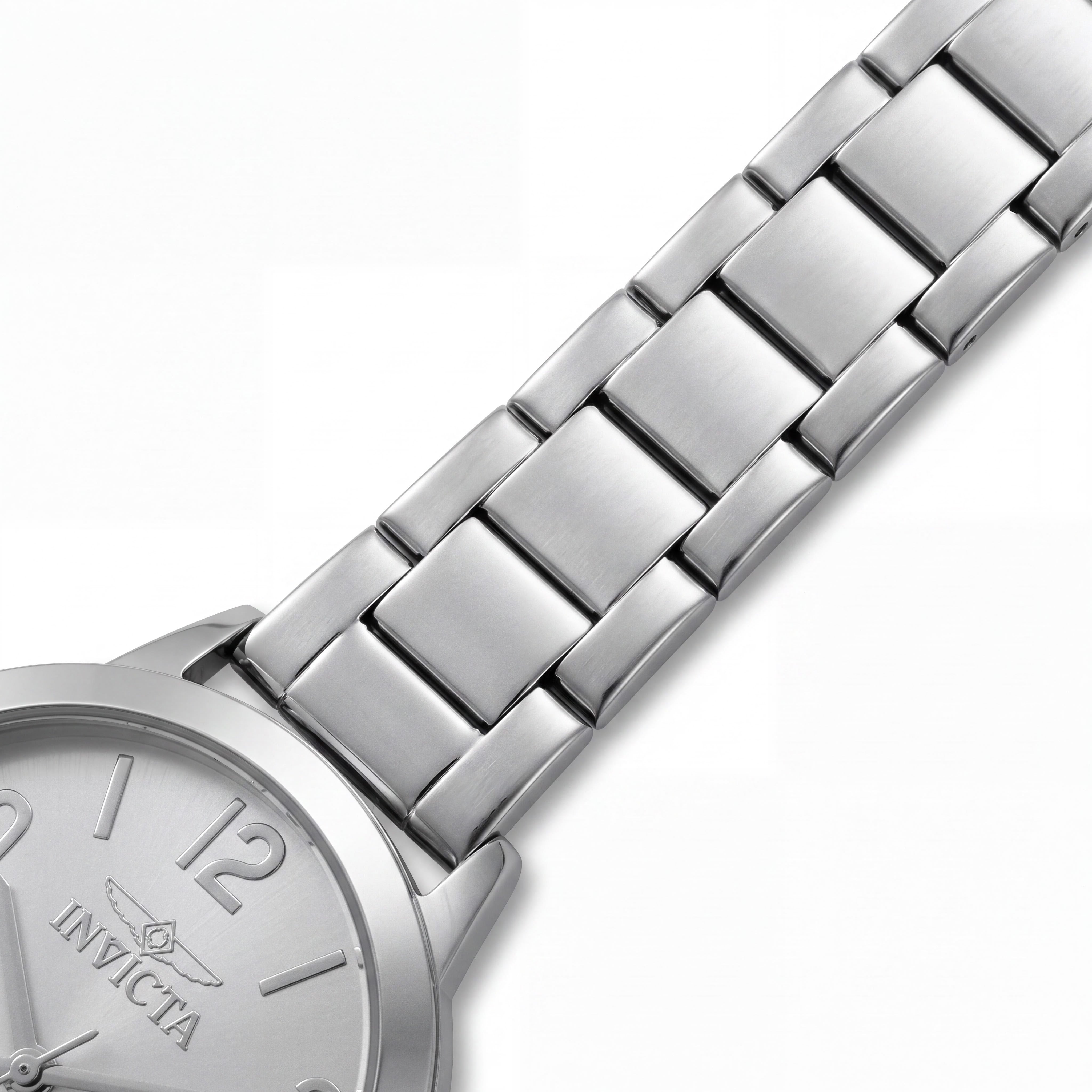 Invicta Wildflower 47270 Reloj de Cuarzo Unisex de 34 mm, Acero Inoxidable, Esfera Plateada, Correa con Diseño, Photo 3