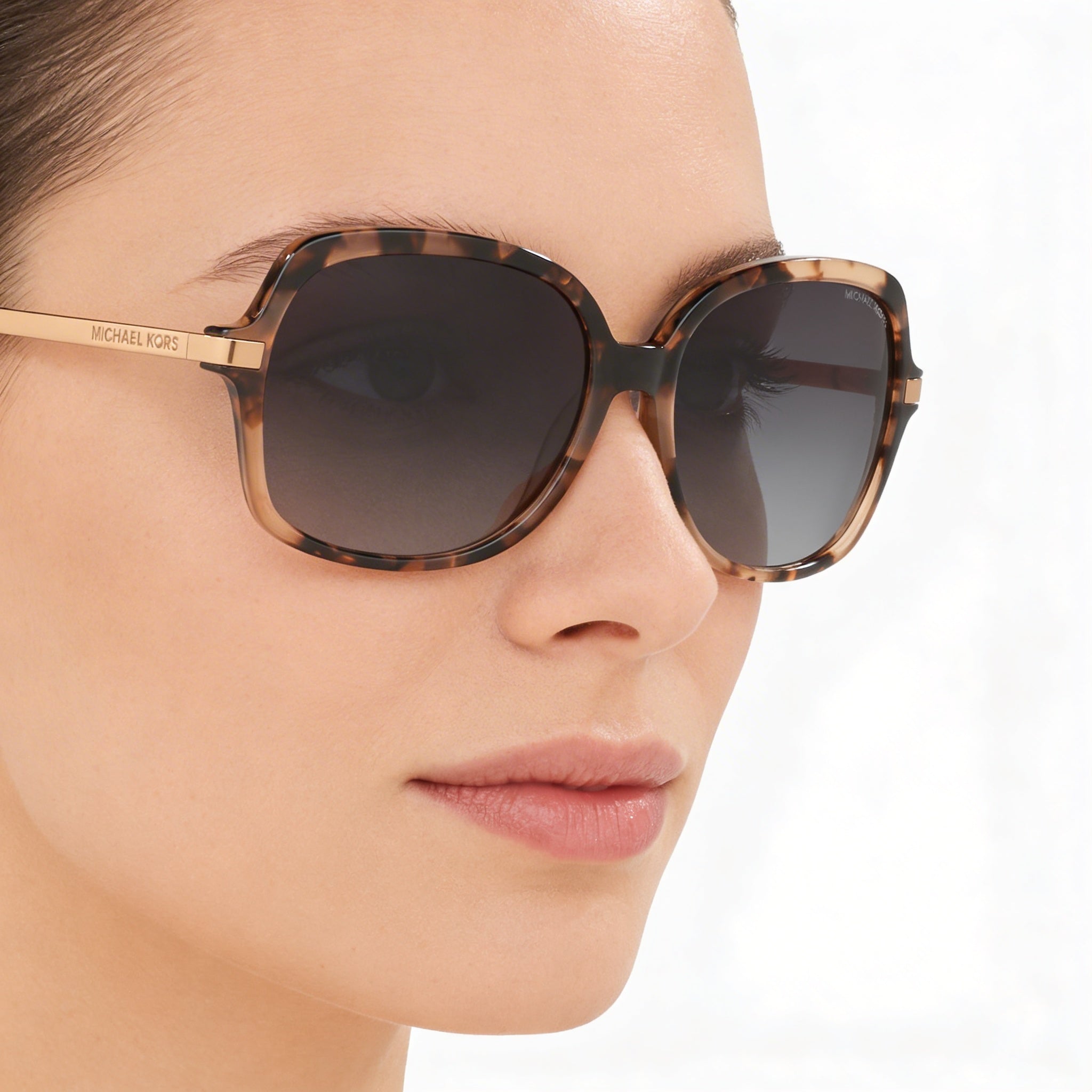 Gafas de sol Michael Kors ADRIANNA II 316213 para mujer, montura de composite en color carey rosa, con degradado gris claro y protección UV 400, 57 mm, Photo 3