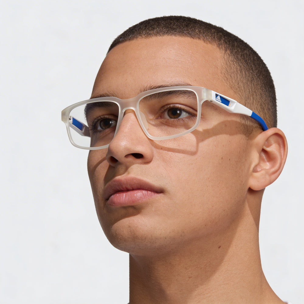 Gafas Adidas Sp5033 para hombre con montura de cristal inyectado y lentes de policarbonato transparente de 55 mm