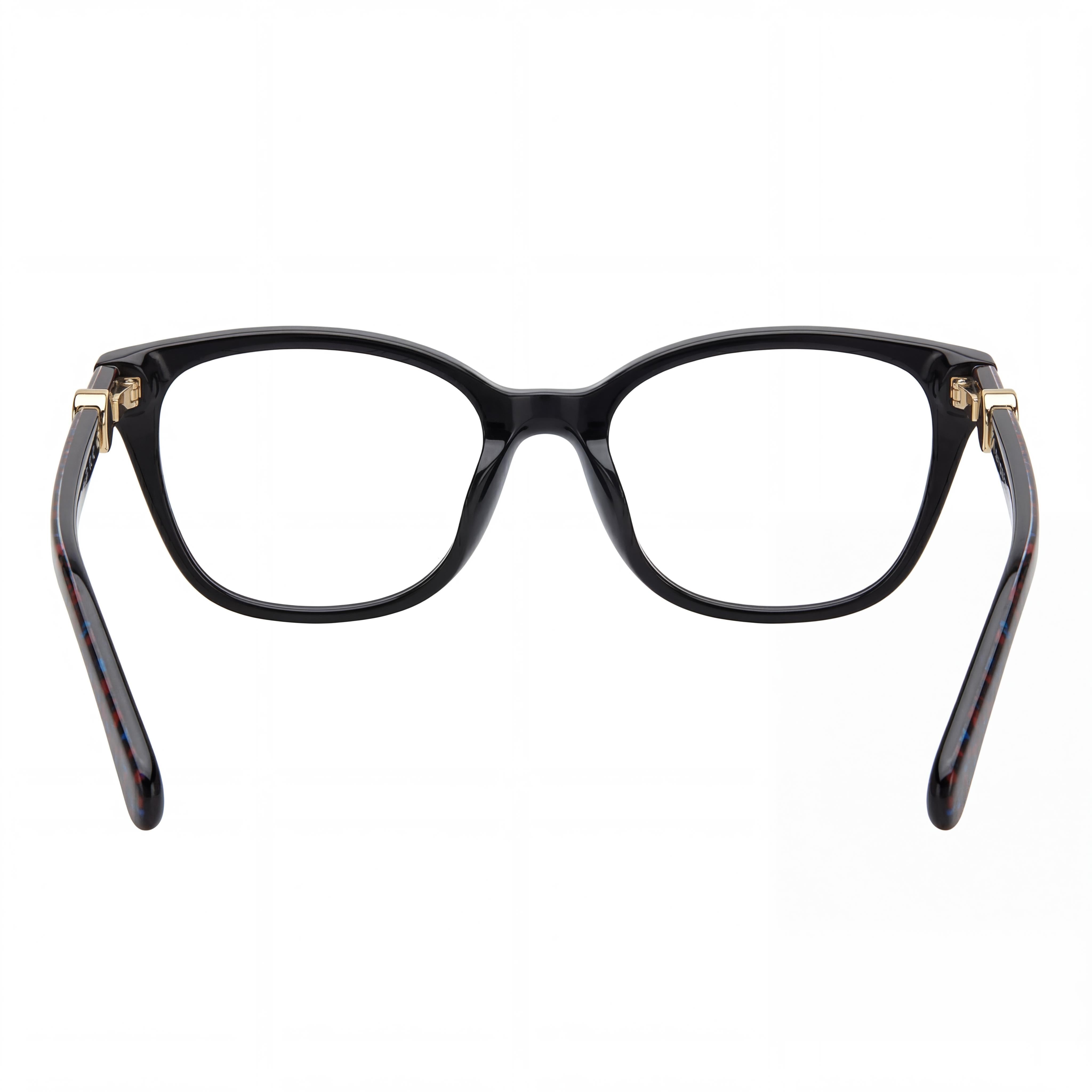 kate spade new york Emmalee Women's Cat Eye Prescription-Ready Non Plastic Eyeglasses Black Gold 51mm, Photo 4