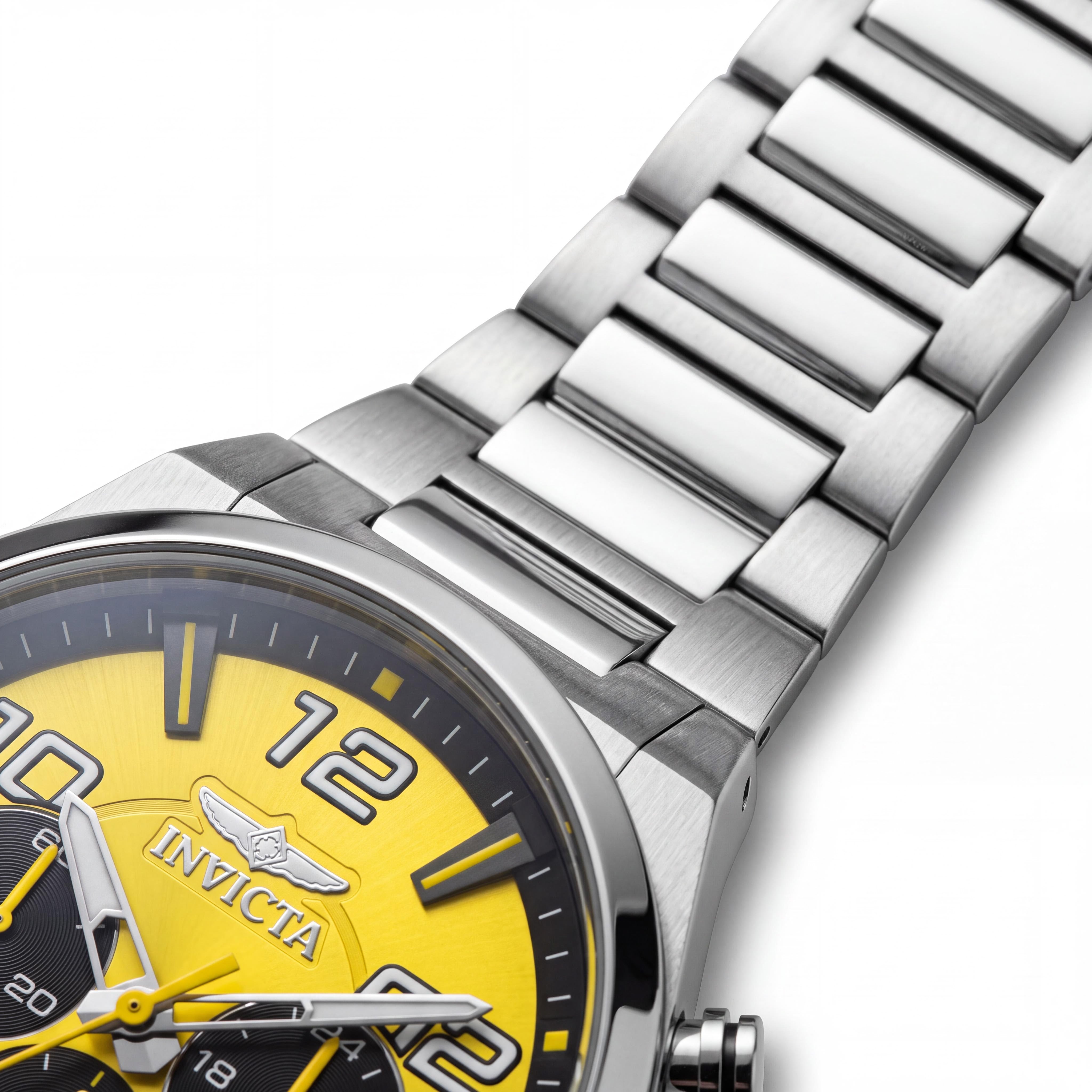 Invicta Speedway 50424 – Reloj de pulsera de cuarzo cronógrafo para hombre, con esfera amarilla, pulsera de acero inoxidable, 44 mm, Photo 3