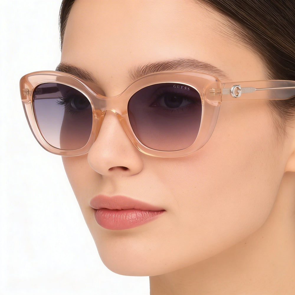 GUESS Bubble Cat-eye Women's Sunglasses, Bright Light Orange Plastic Frame, UV Protected, 51mm