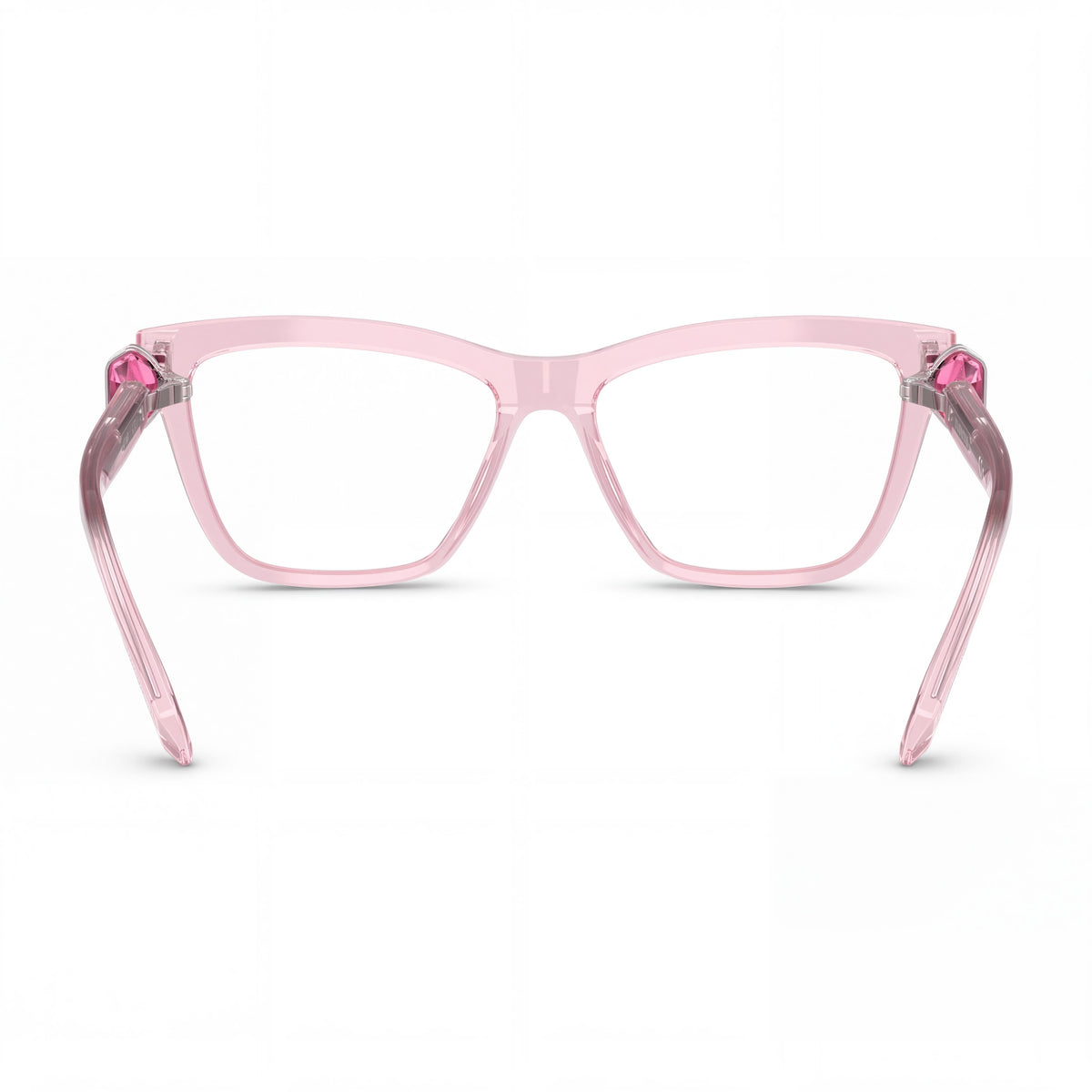 Montura de plástico de estilo cuadrado para mujer Swarovski SK2021, en color rosa transparente, con lentes de 55 mm, Photo 2