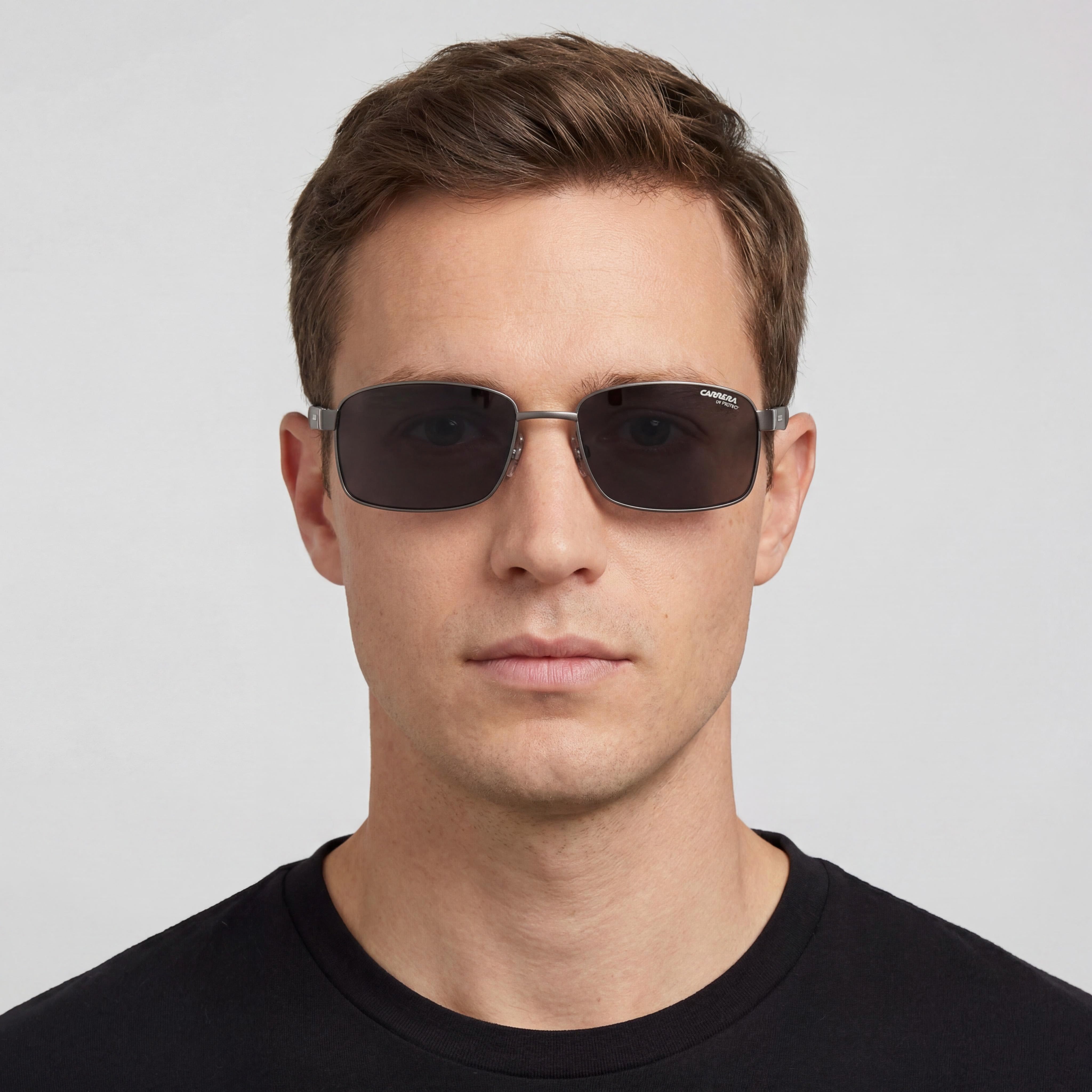 Gafas de sol Carrera 8037/S para hombre, rectangulares, UV, ligeras, con lentes intercambiables, color Dark Ruth, 58 mm, Photo 5