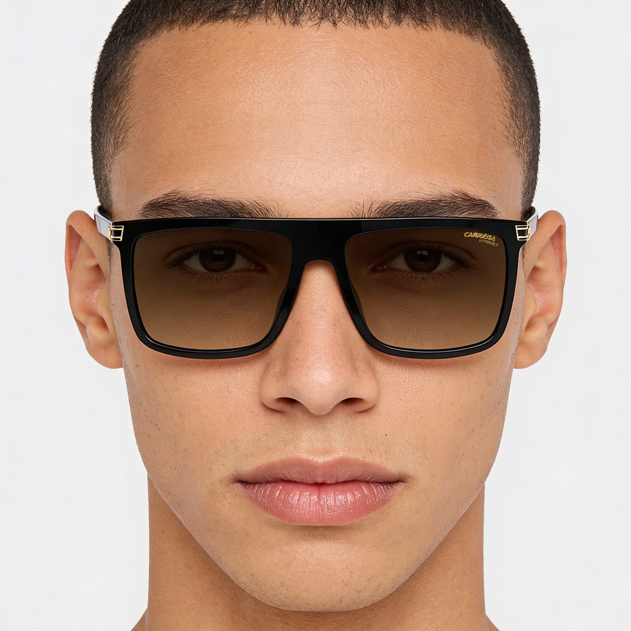 Carrera 1048/S Unisex Black Polyamide Frame Grey Brown Shaded Non-Polarized UV Protection Sunglasses 58mm, Photo 4