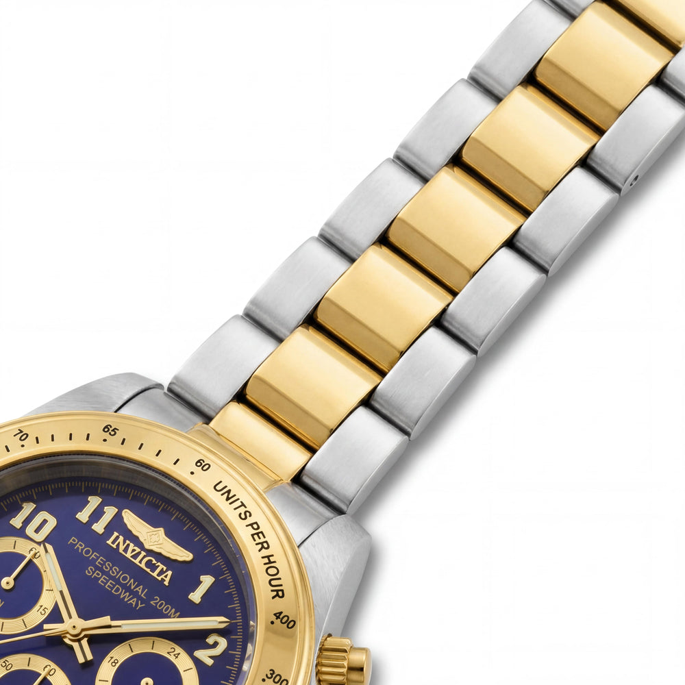 Invicta Men's Speedway 17028 Chronograph Japanese Quartz Gold Stainless Steel Blue Dial Luminous Watch
