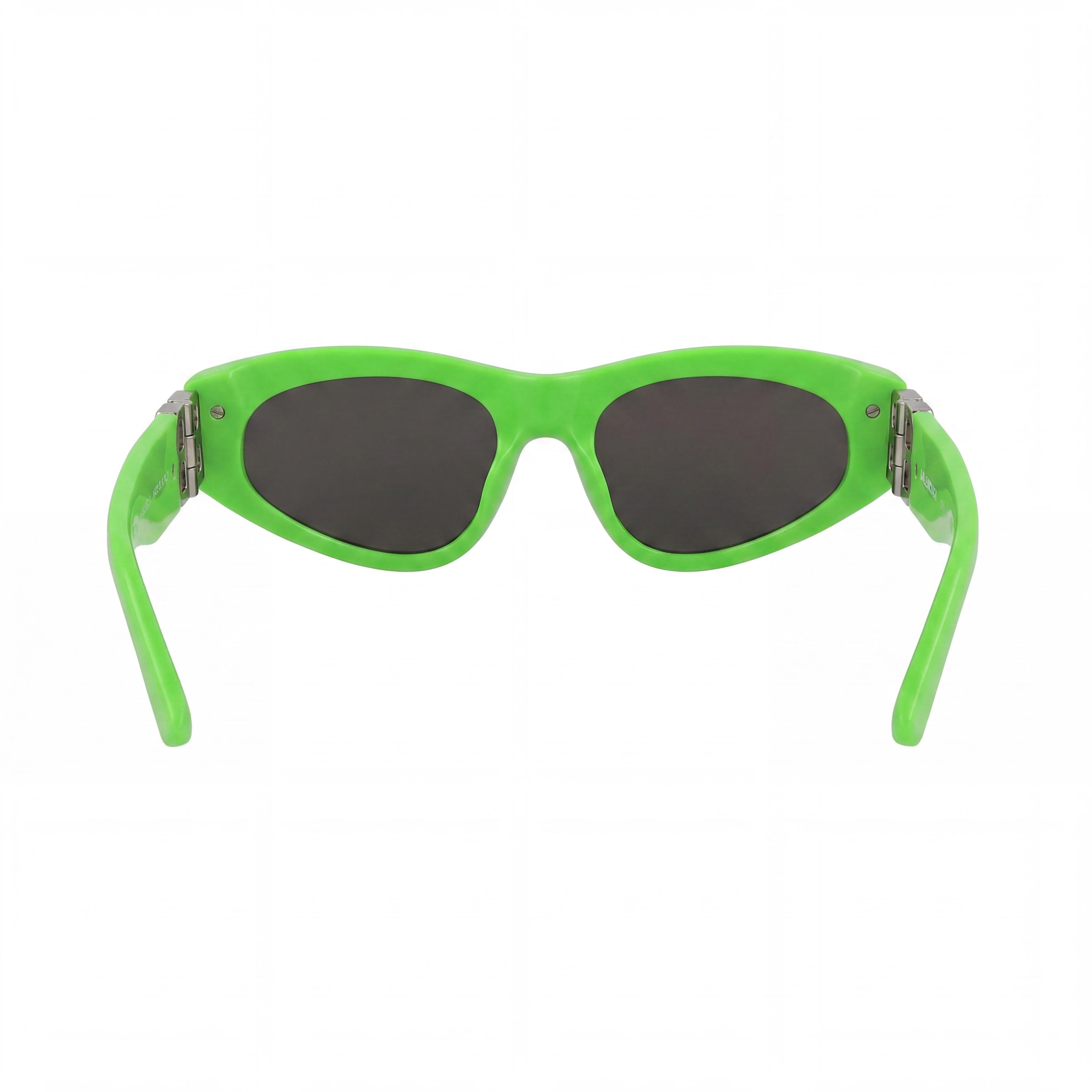 Gafas de sol Balenciaga estilo ojo de gato para mujer con montura de acetato verde plateado y gris y lentes grises de 53 mm, Photo 3