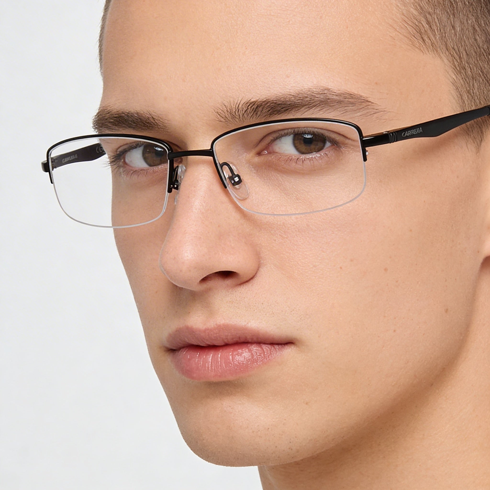 Montura de gafas ópticas unisex Carrera 8860 de metal negro mate para lentes graduadas (ancho de lente de 52 mm), Photo 4