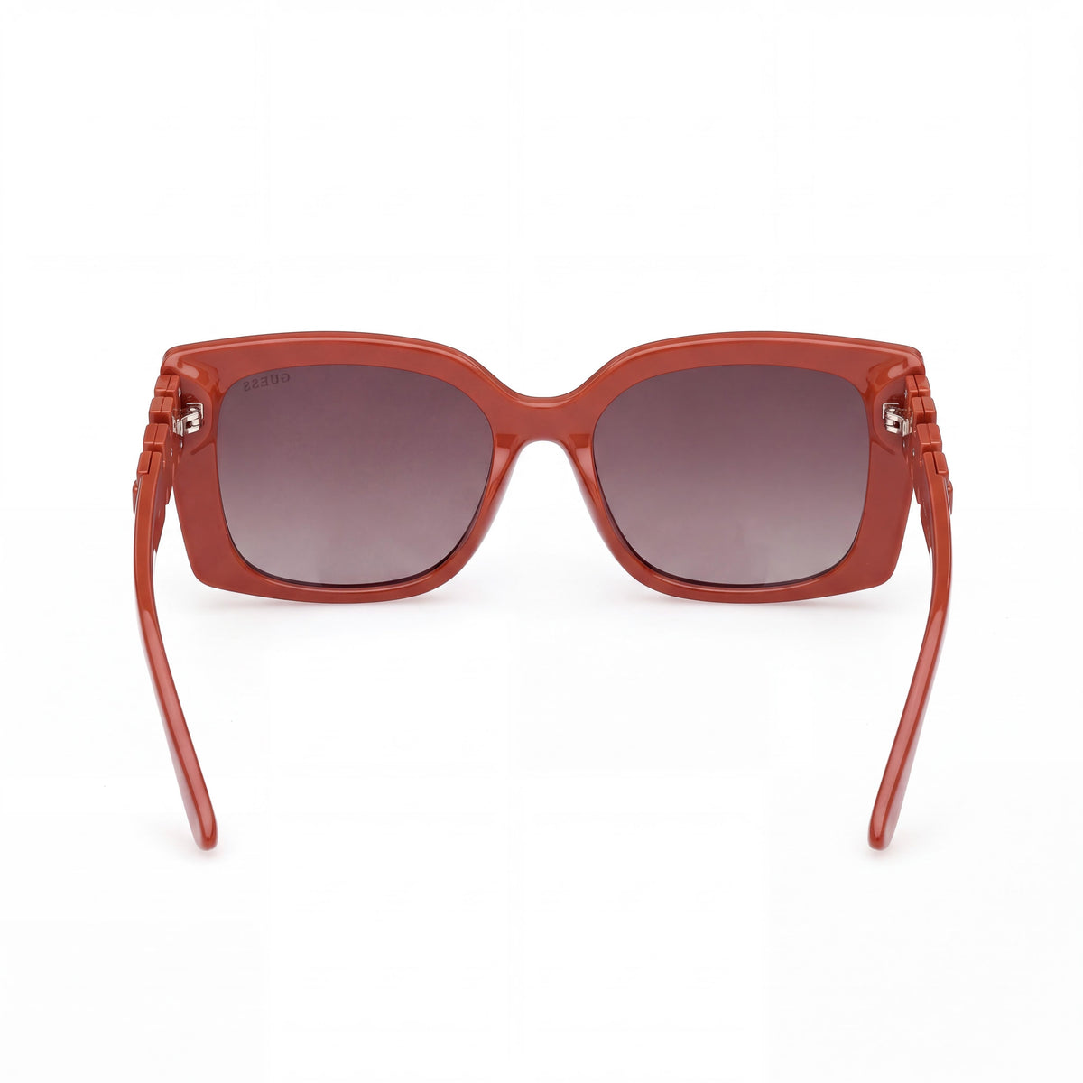GUESS GU00265-H Women's Shiny Dark Orange Plastic Frame Gradient Brown Non-Polarized UV 400 Sunglasses 55mm, Photo 3