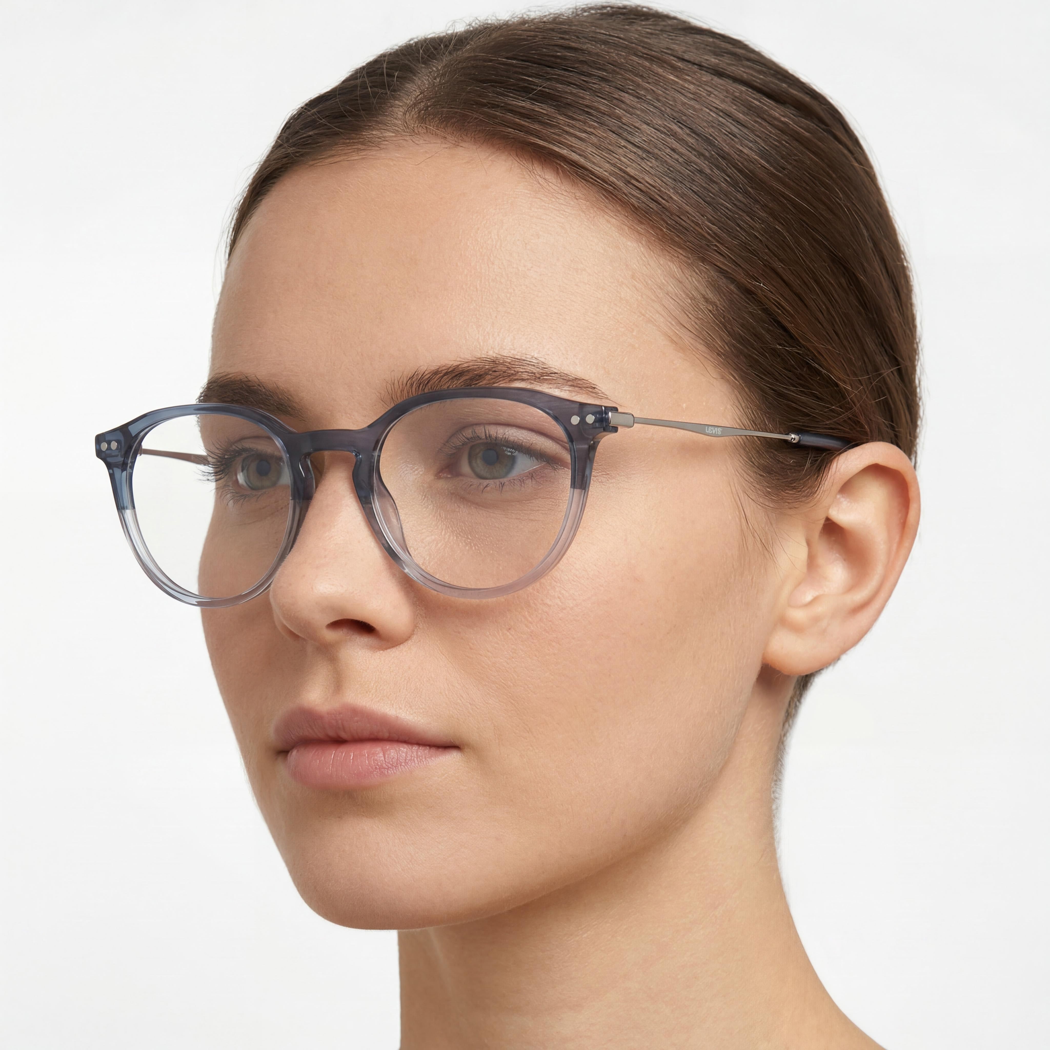 Levi's Women's Non- Blue Horn Plastic Prescription Eyeglasses with Signature Logo 51mm, Photo 5