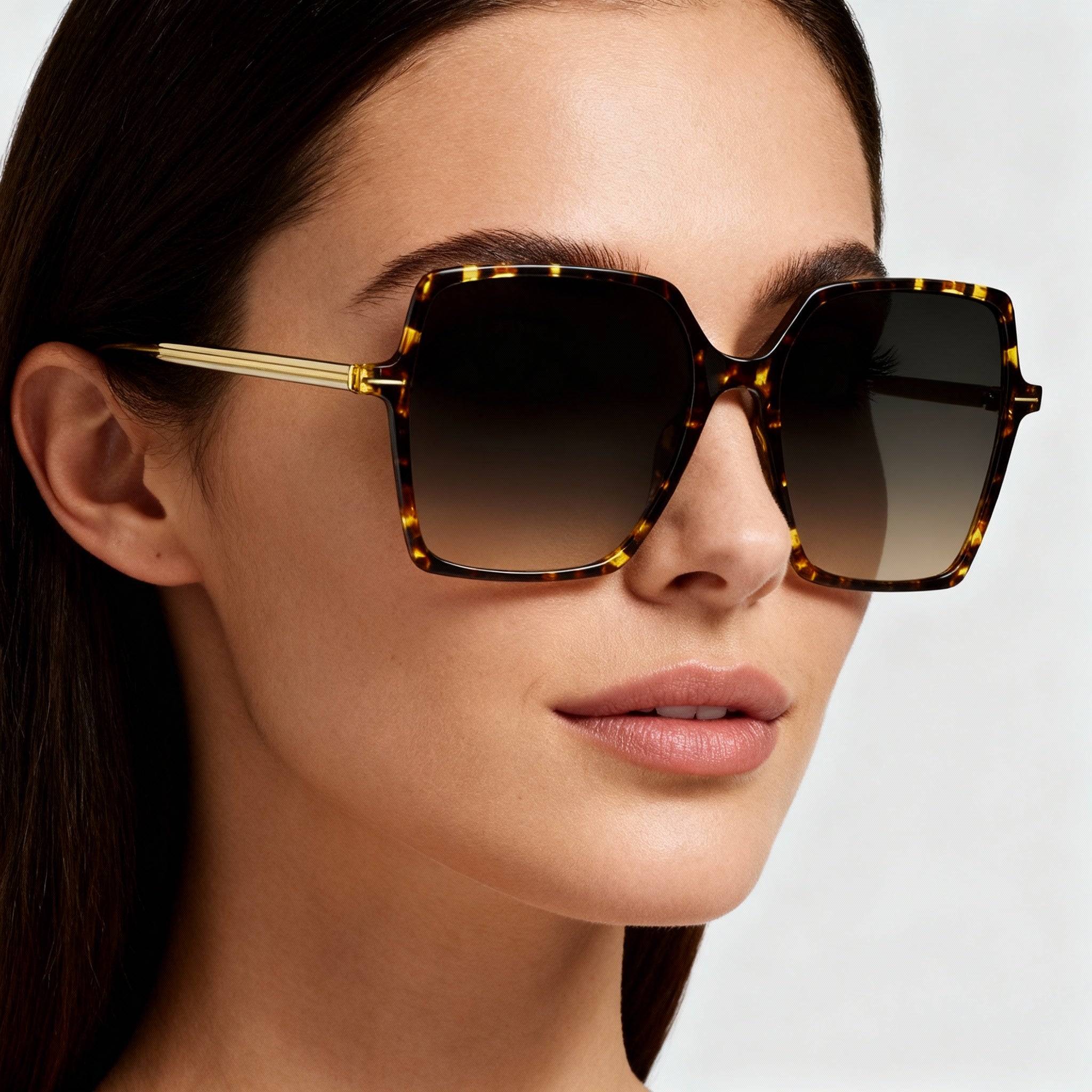 BOSS Casual Women's Light Acetate Non-Polarized Gradient UV Protection Havana Yellow 57mm Sunglasses, Photo 5