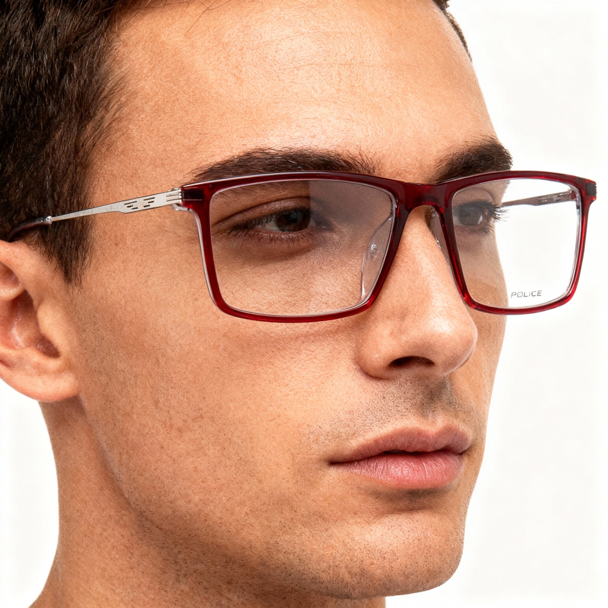 Gafas de sol Police PLD0852 Classic para hombre, montura óptica combinada de metal y aceite burdeos, 52-16-145, Photo 4