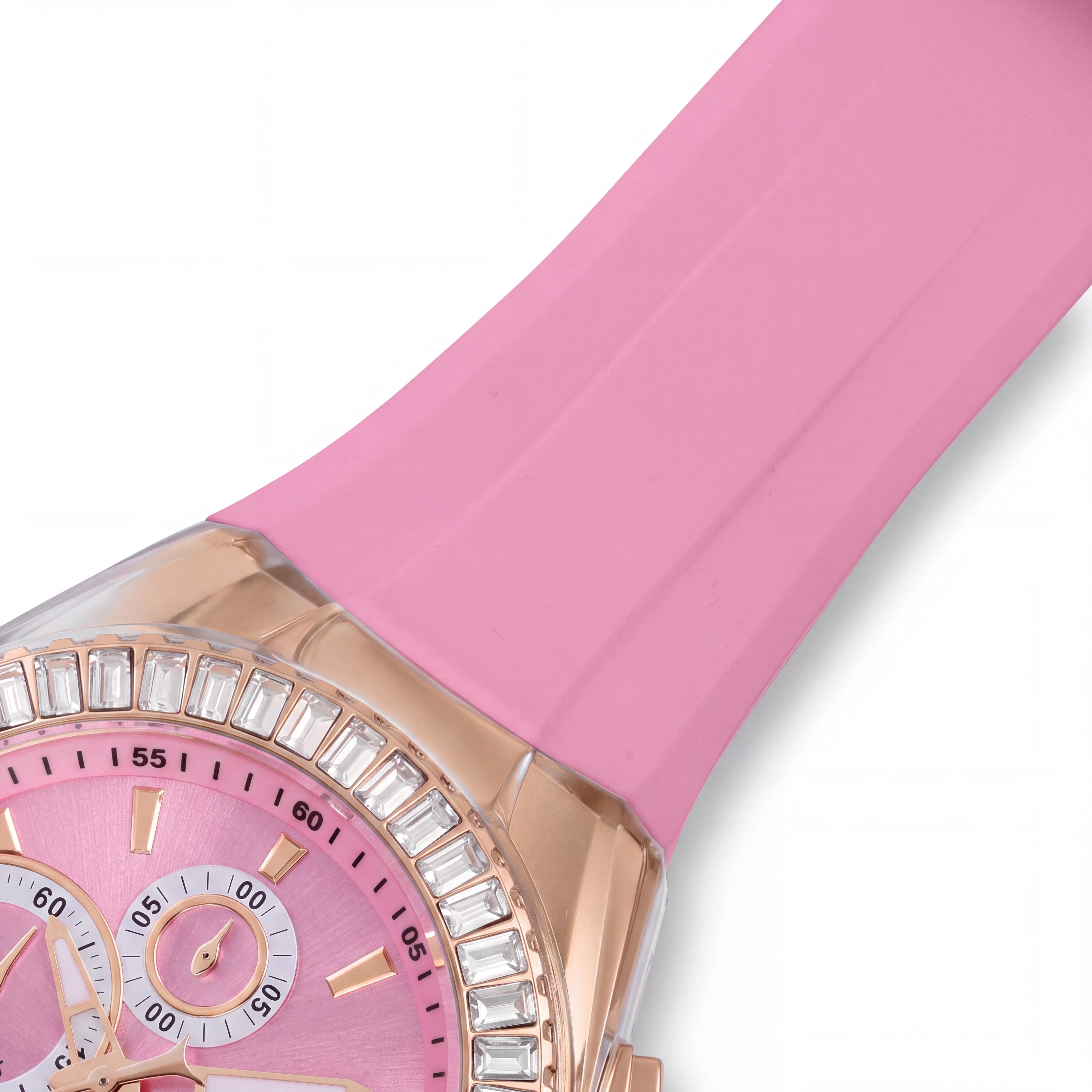 TechnoMarine Cruise TM-121164 Unisex Quartz 45mm Rose-gold Stainless Steel Pink Dial Silicone Strap 20 ATM Water Resistant Watch, Photo 3