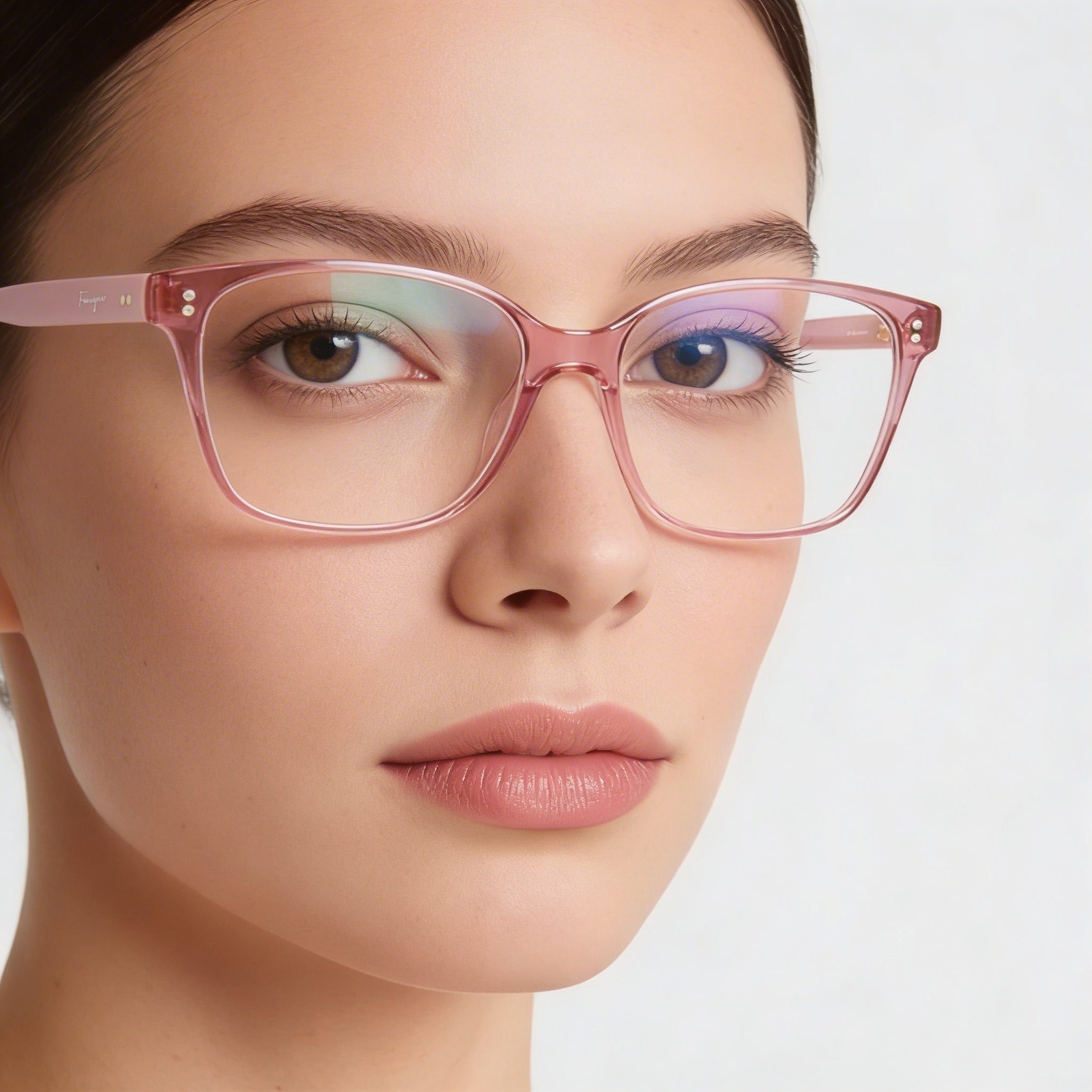 Salvatore Ferragamo Gafas de Acetato Modernas para Mujer con Montura y Cristales Rosa Transparente 52mm, Photo 5