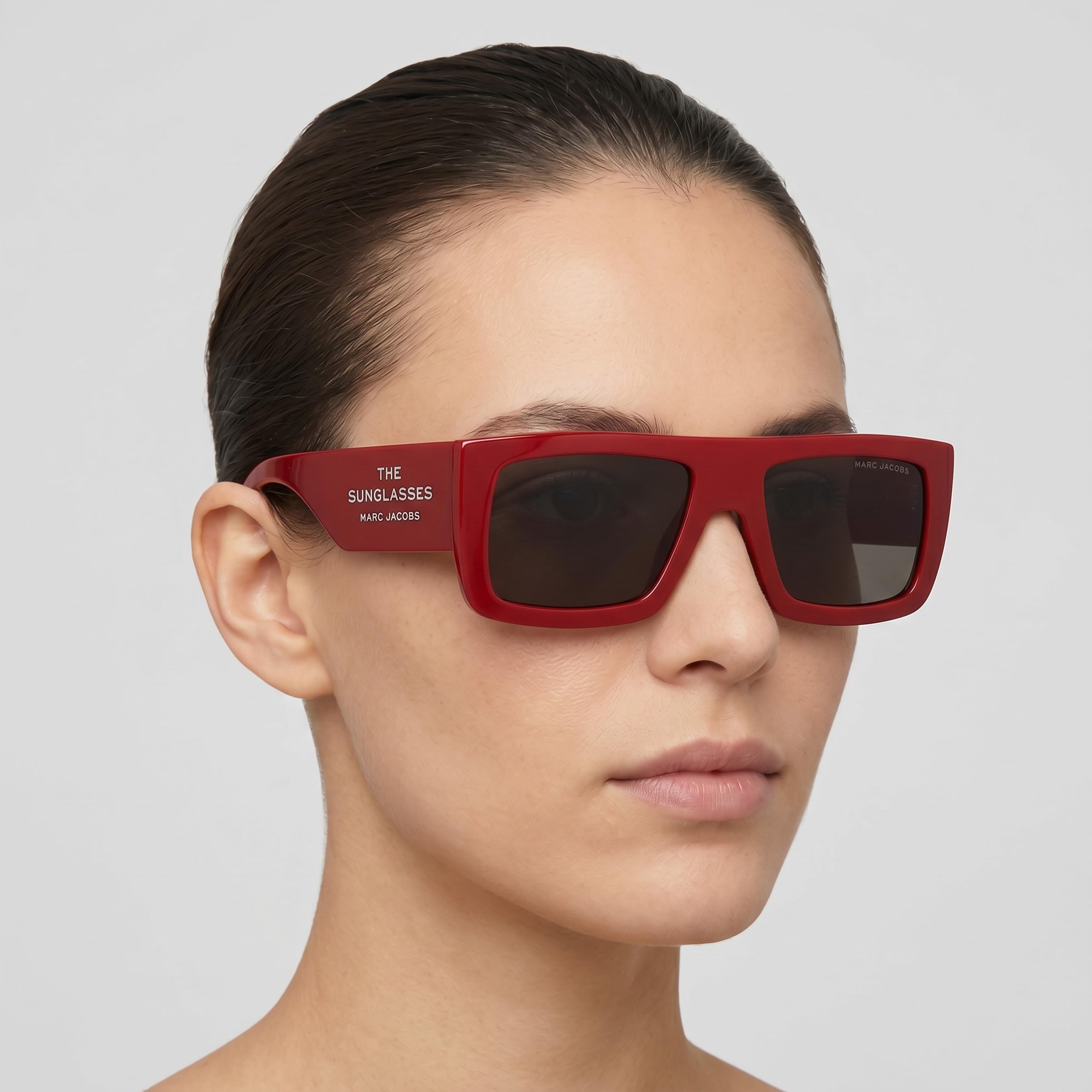 Marc Jacobs Bold and Trendy Unisex Red Polyamide Frame Red Brown Lens Sunglasses 53mm, Photo 3