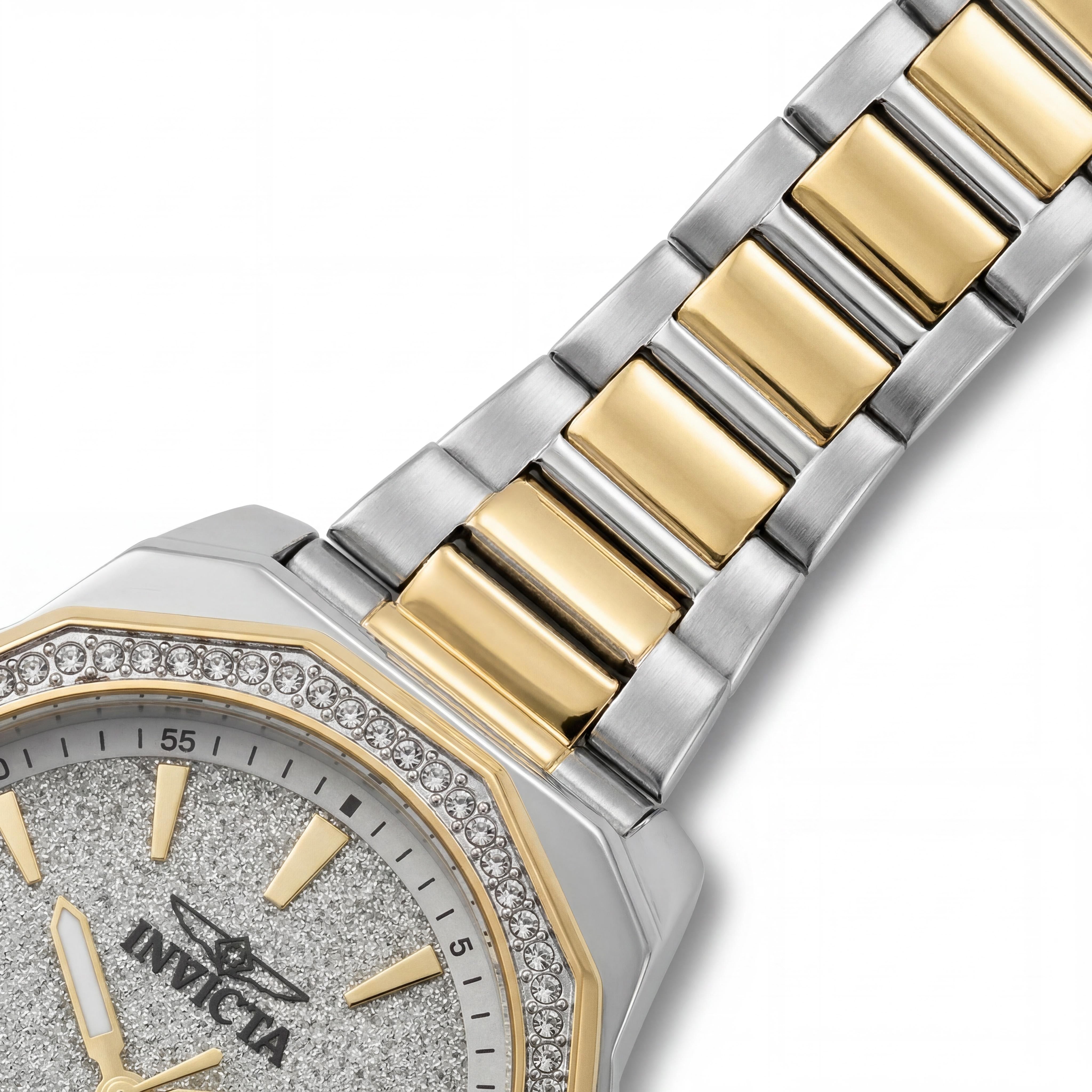 Invicta Speedway 49129 Reloj cronógrafo de cuarzo de acero inoxidable plateado para mujer de 34 mm, Photo 3
