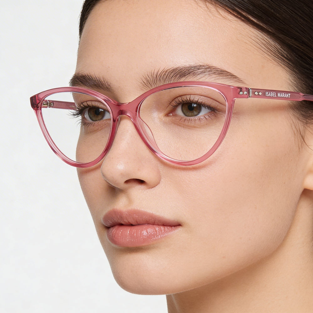 Gafas de sol de mujer Isabel Marant de moda en rosa con montura de acetato rosa y lentes de policarbonato rosa de 55 mm