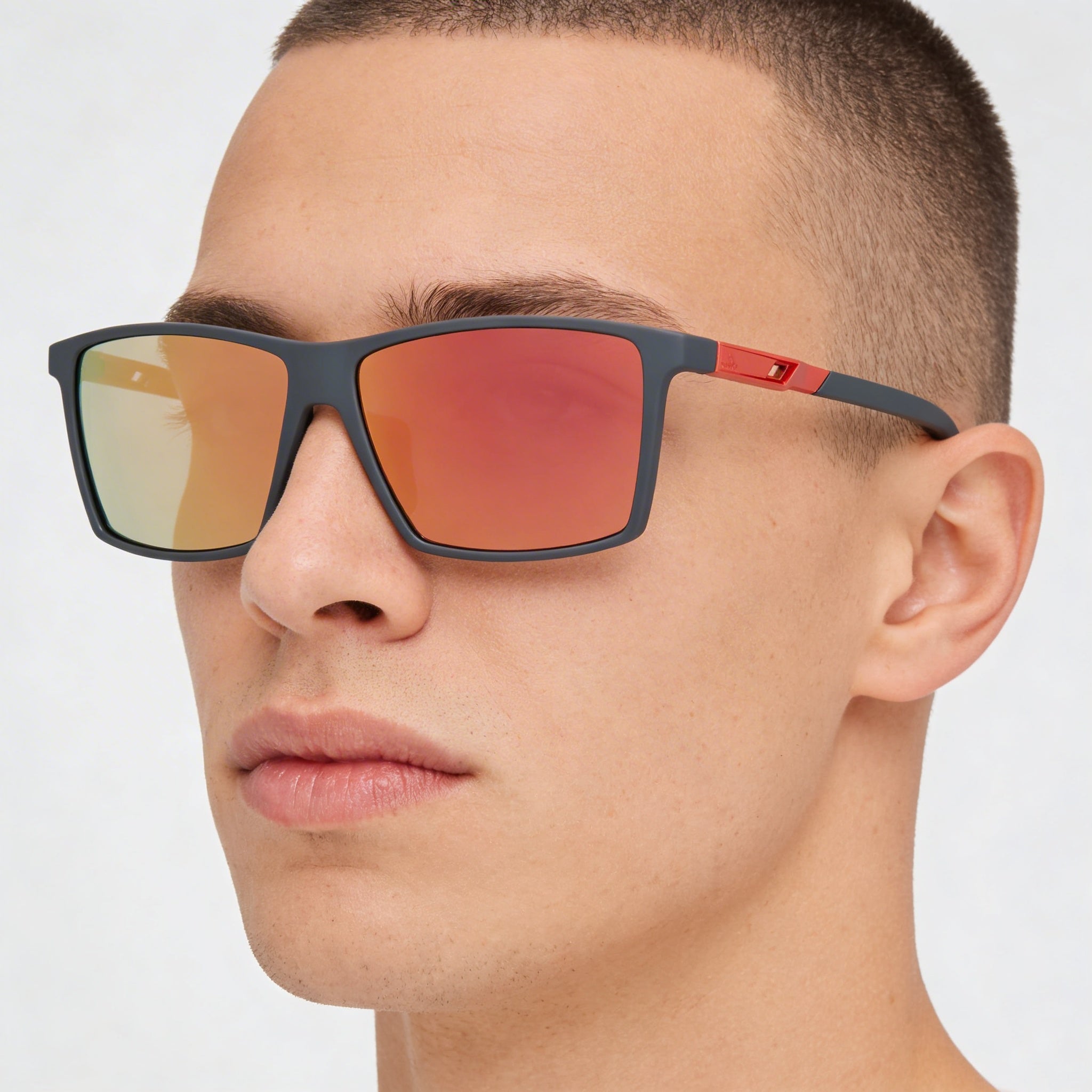 Adidas Modern Men's Grey Injected Frame Brown Mirror Lens Sunglasses 60mm, Photo 4