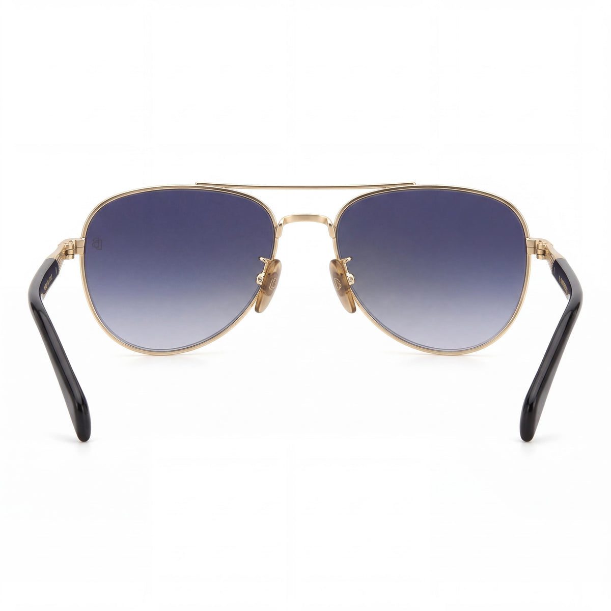 Beckham Classic Women's Metal Gold Black Frame Blue Shaded Gold Mirror Non-Polarized Nylon Lens Sunglasses 18mm, Photo 4