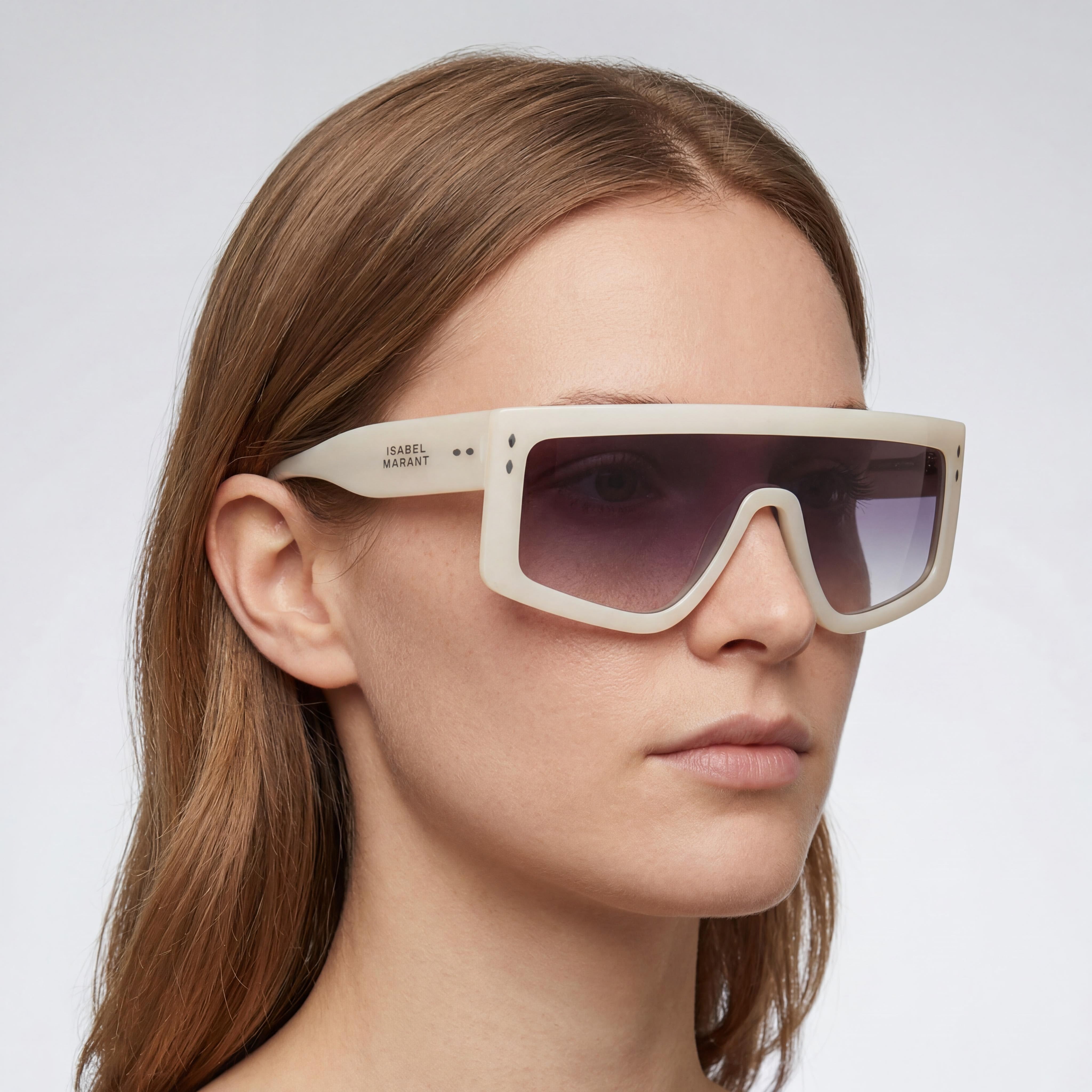 Isabel Marant Trendy Acetate Women's Pearled White Grey Acetate Optical Frames 99-01-135, Photo 4