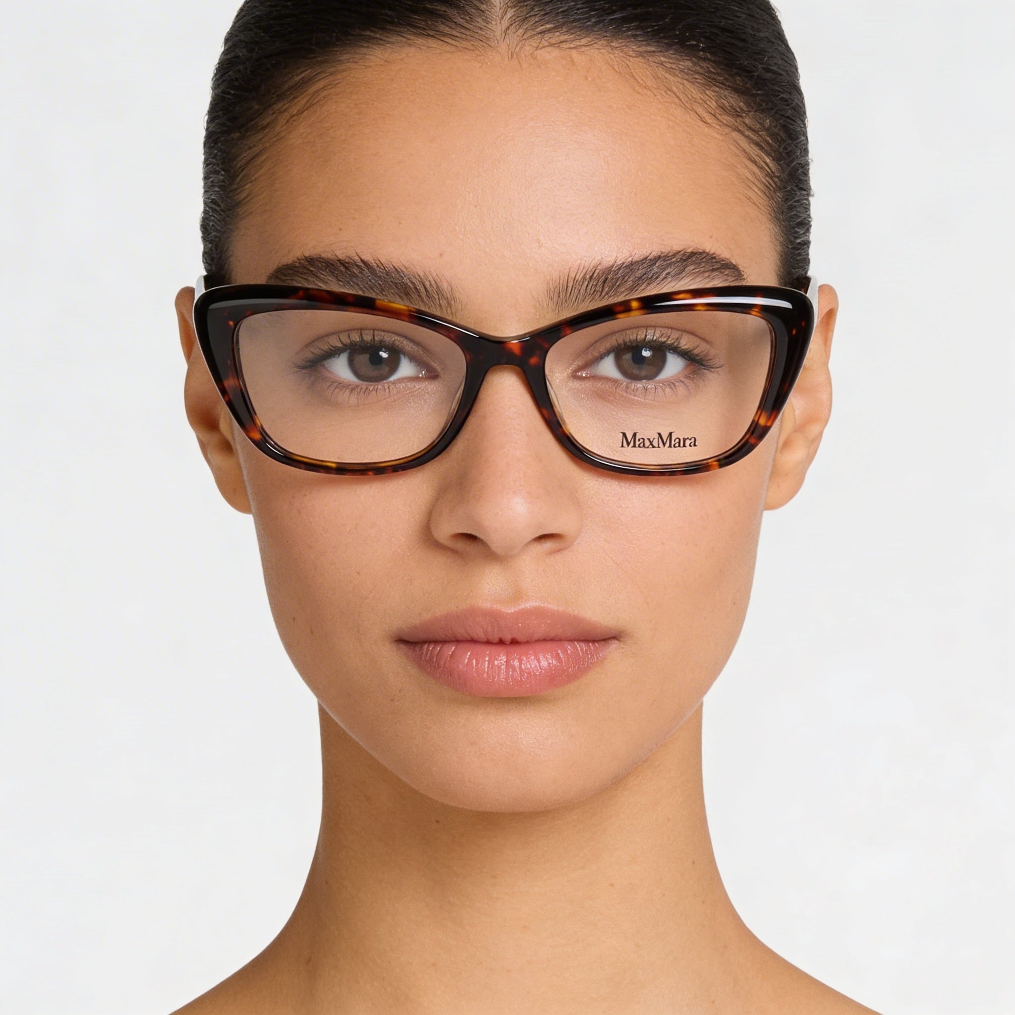 MaxMara Casual Women's Full Rim Lightweight Plastic Havanna Frame with Transparent Plastic Lenses 53-16-140mm, Photo 4